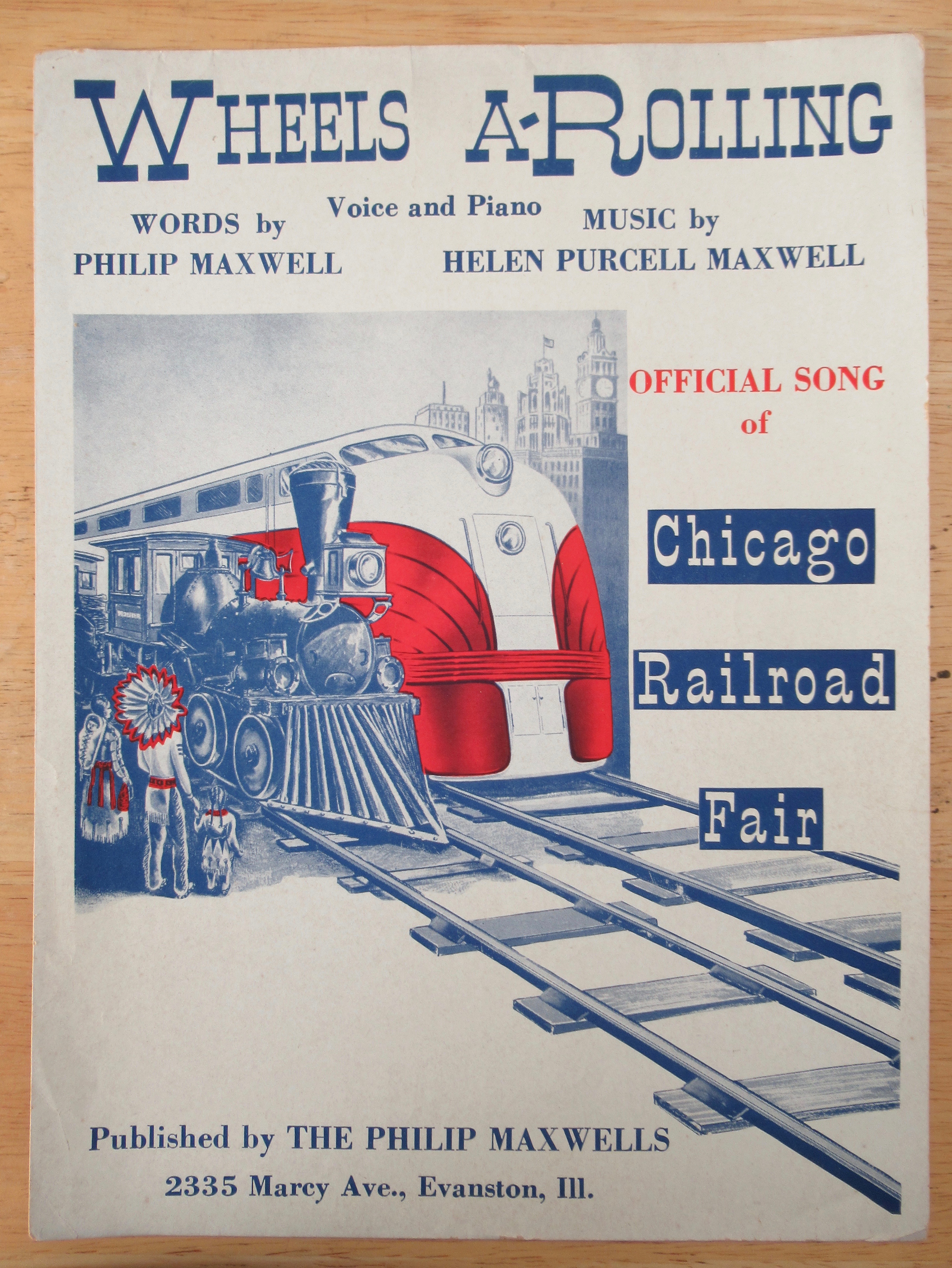 1948 Wheels A-Rolling Sheet Music Chicago Railroad Fair