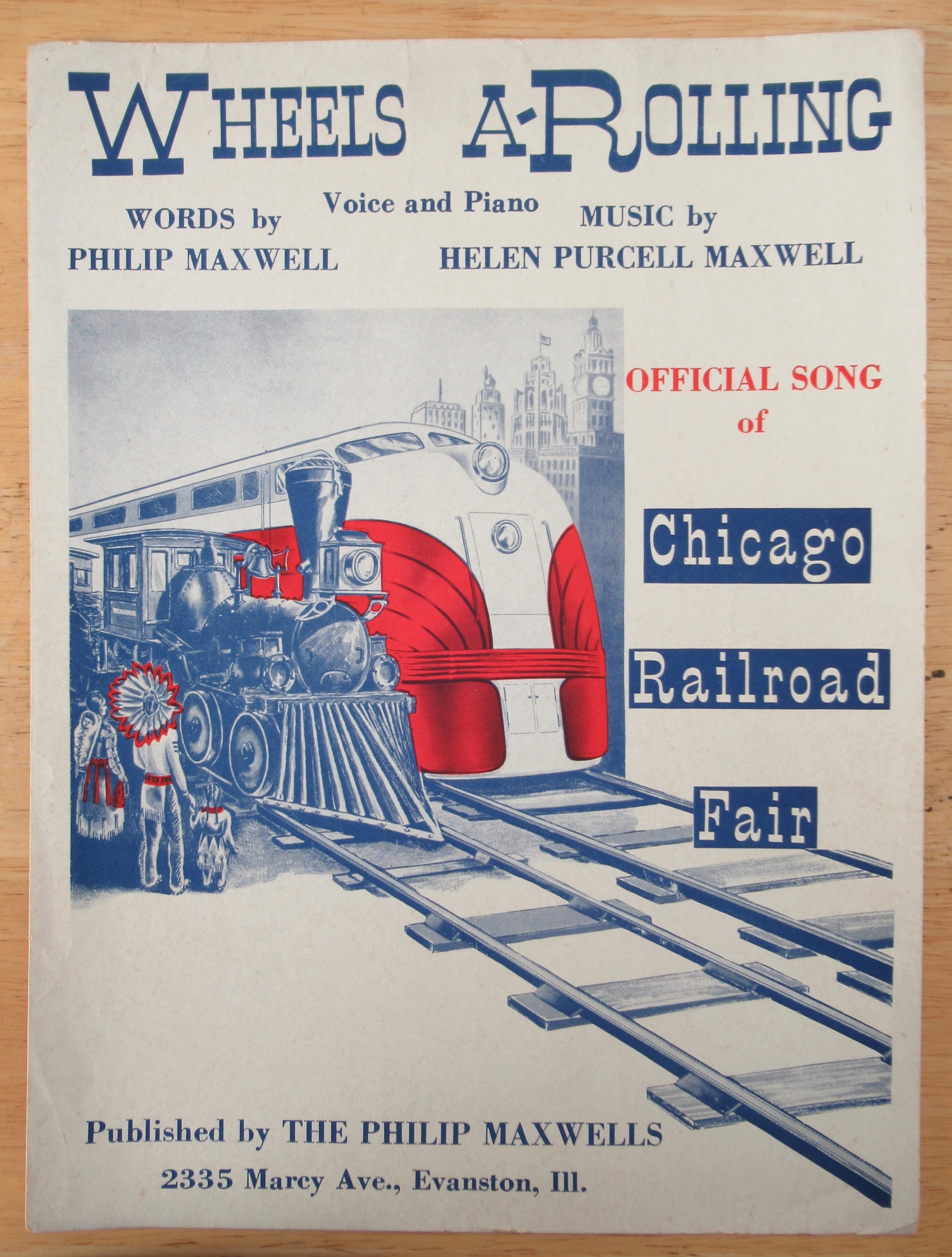 1948 Wheels A-Rolling Sheet Music Chicago Railroad Fair