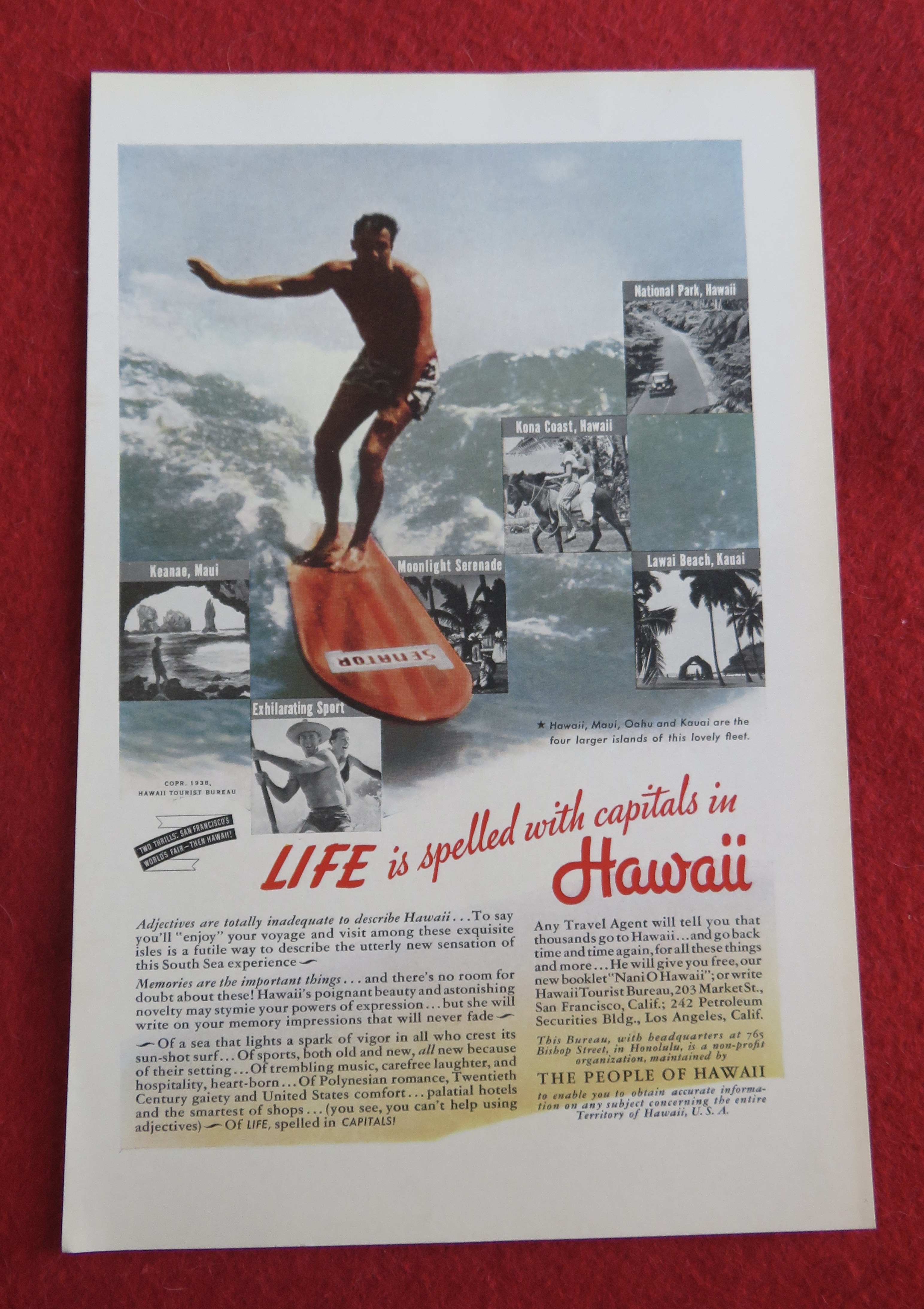 1938 The People Of Hawaii with Man on a Surfboard
