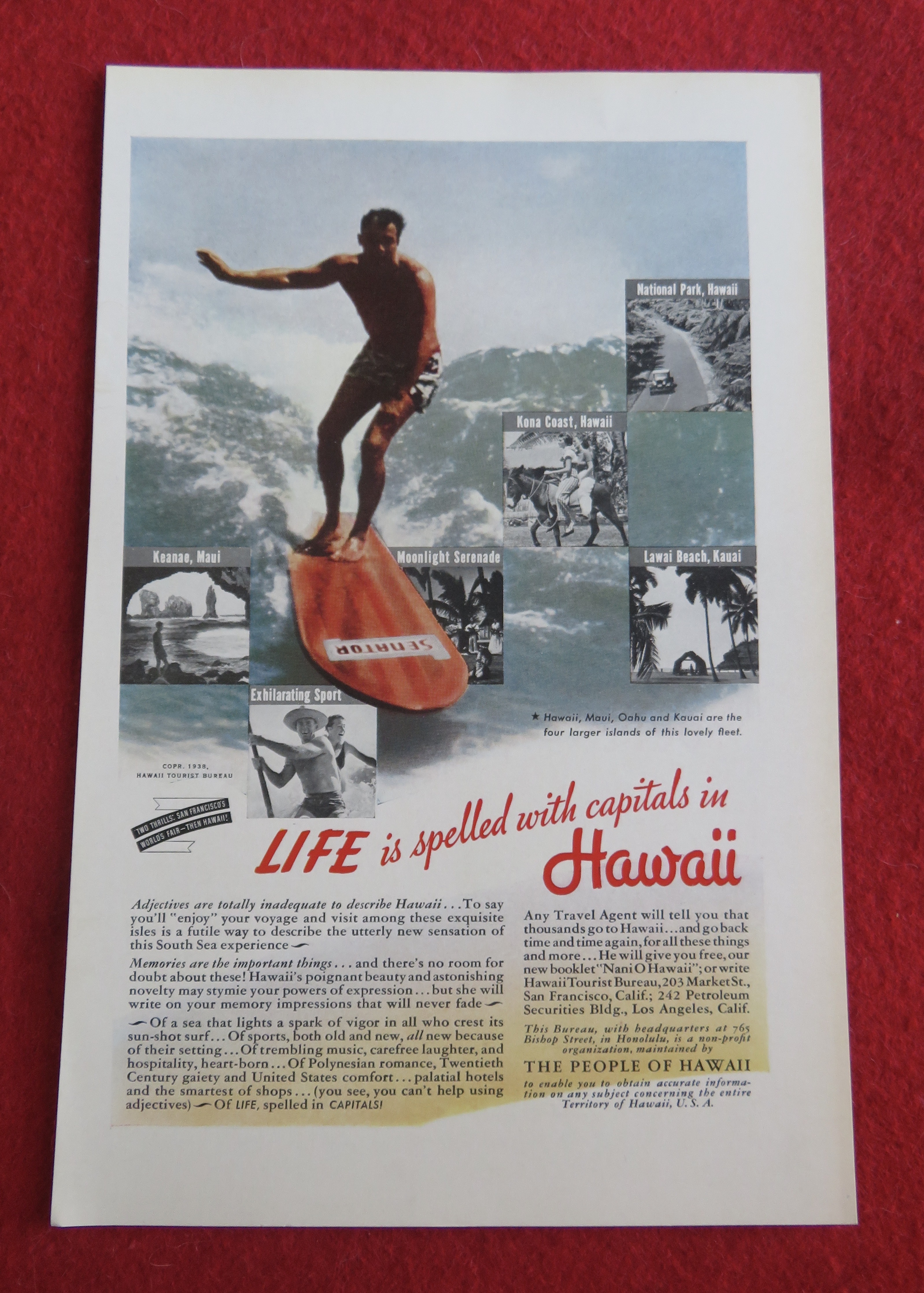 1938 The People Of Hawaii with Man on a Surfboard