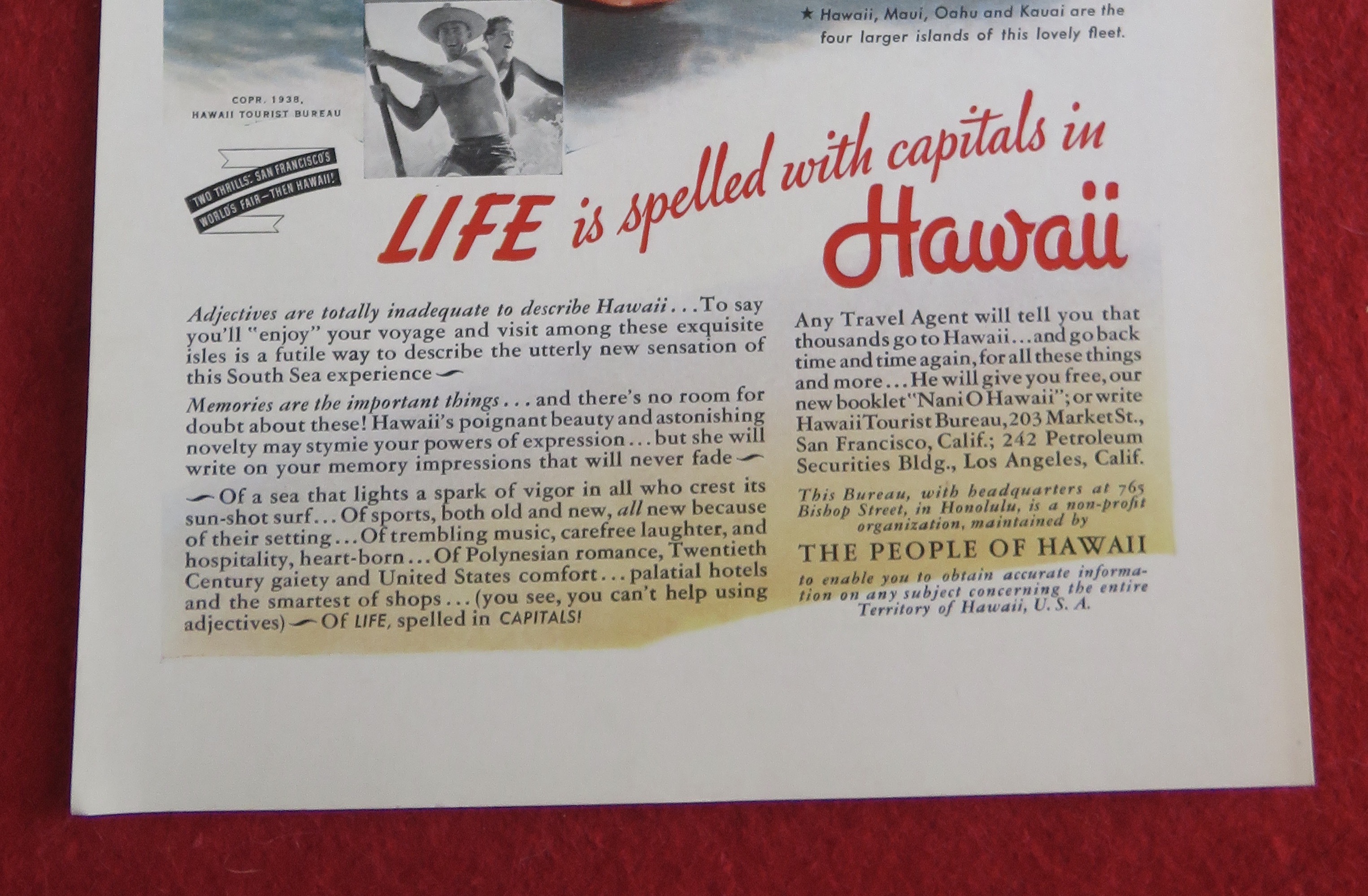 1938 The People Of Hawaii with Man on a Surfboard