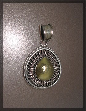 Pendant  18K Gold and Sterling Silver Signed B.A.