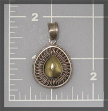 Pendant  18K Gold and Sterling Silver Signed B.A.