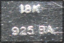 Pendant  18K Gold and Sterling Silver Signed B.A.