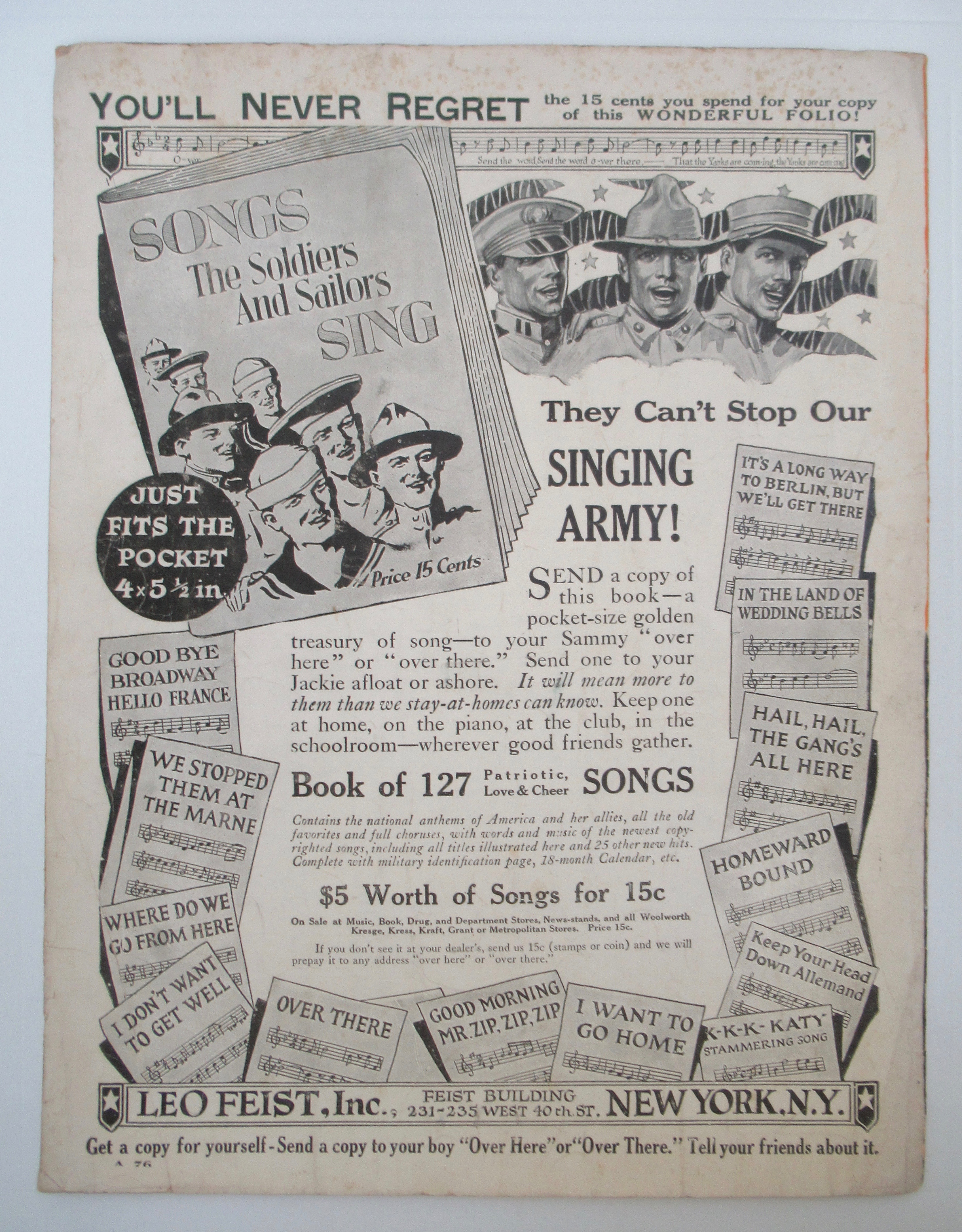 1918 When I'm Thru With The Arms Of The Army