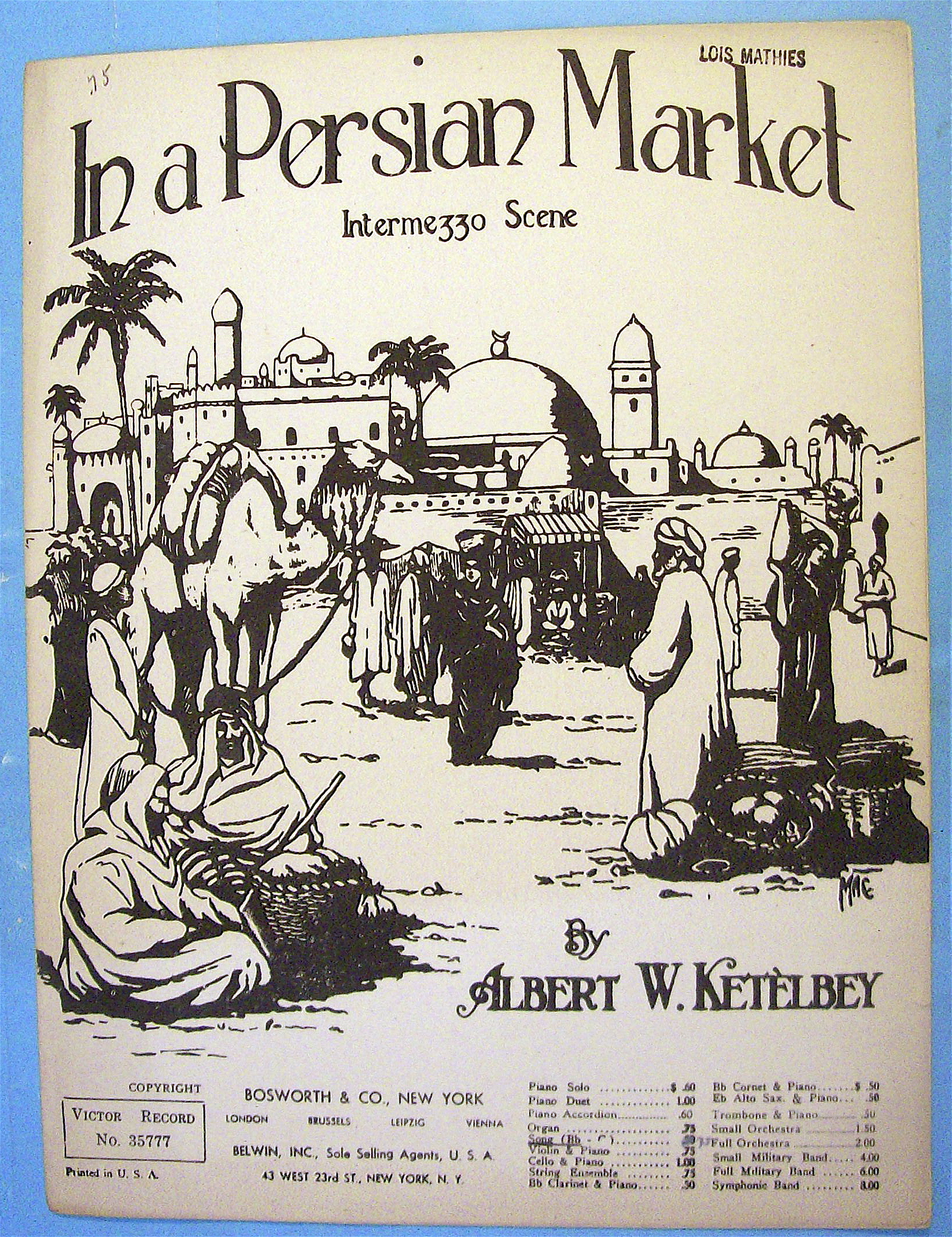 Sheet Music For 1925 In A Persian Market By Ketelbey