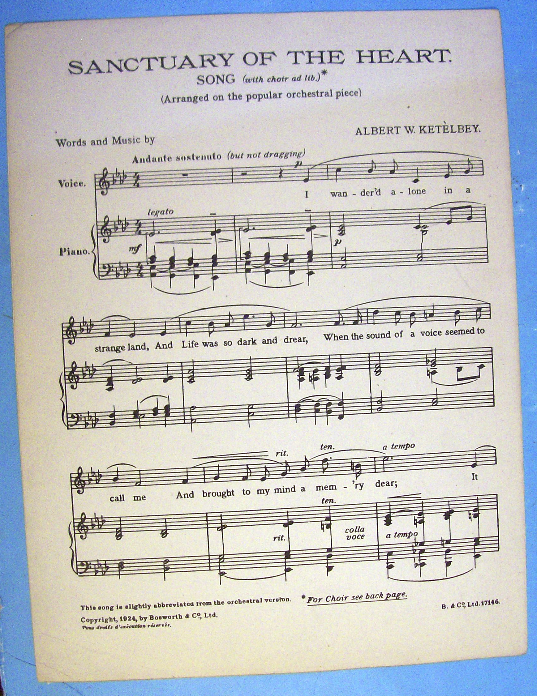 Sheet Music For 1925 In A Persian Market By Ketelbey