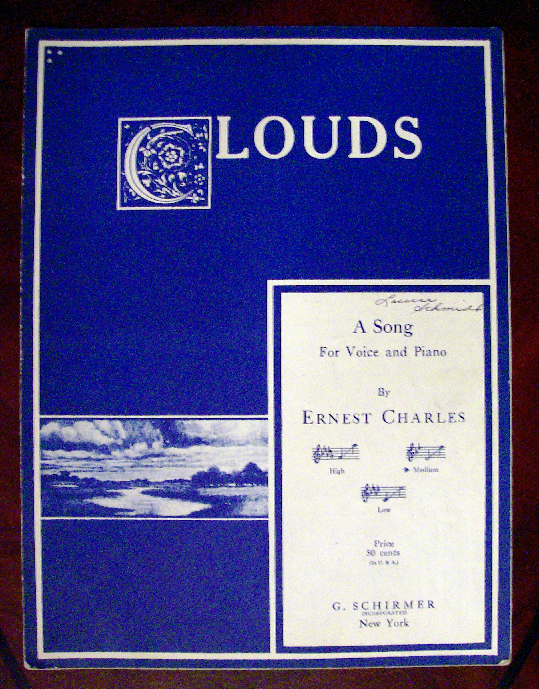 Sheet Music of 1932 Clouds