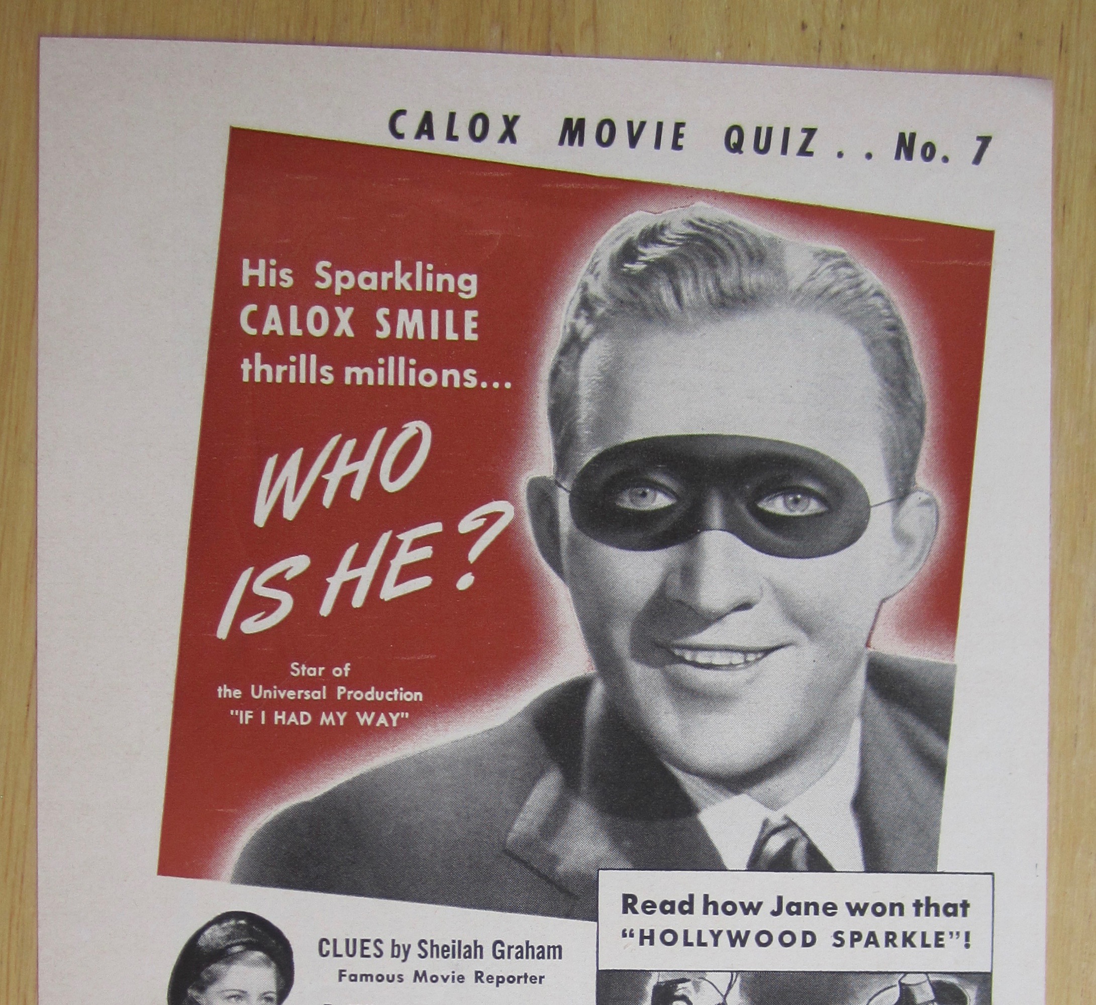 1940 Calox Tooth Powder with Bing Crosby