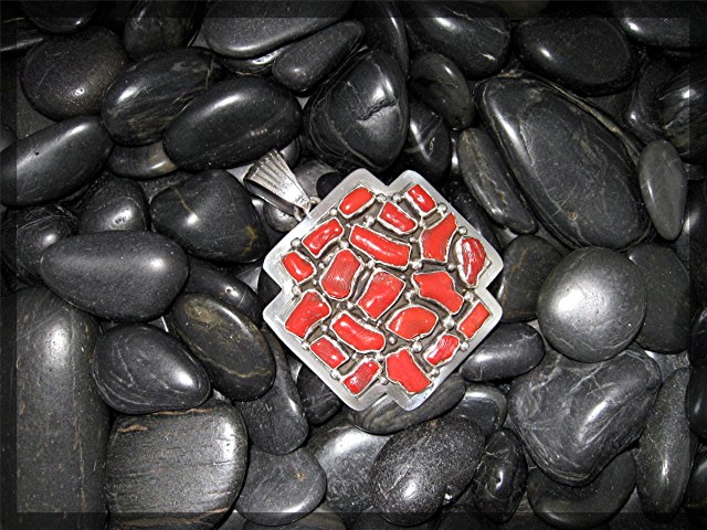 Emer Thompson Mediterranean Coral Sterling Silver Cross