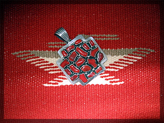 Emer Thompson Mediterranean Coral Sterling Silver Cross