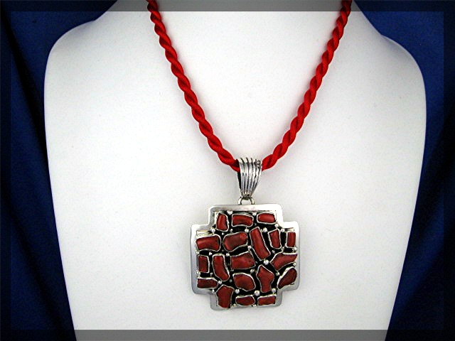 Emer Thompson Mediterranean Coral Sterling Silver Cross