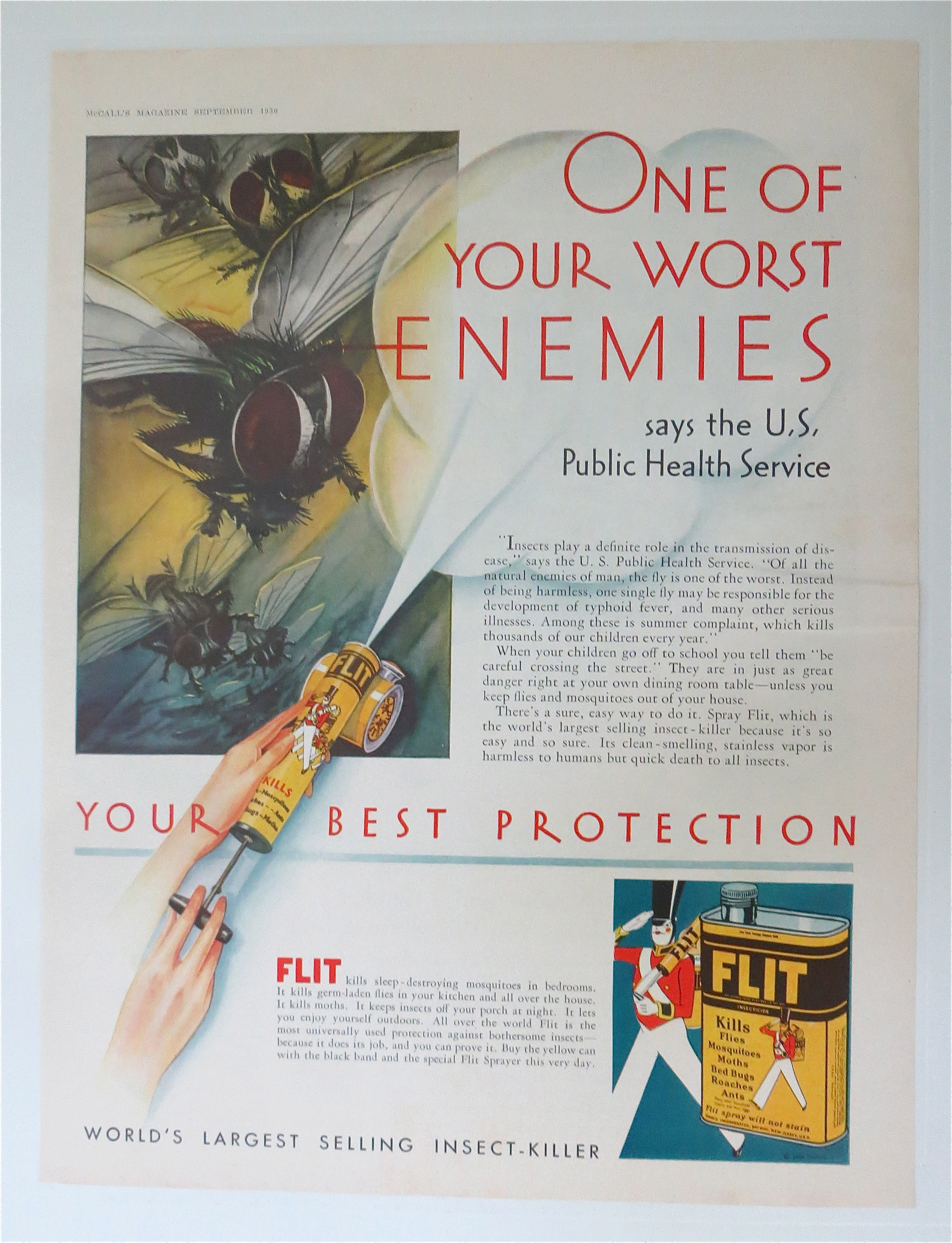 1930 Flit Insect Killer with Sprayer Spraying Bugs