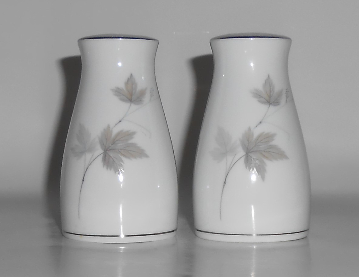 Noritake Porcelain China 6139 Harwood Platinum Salt & P
