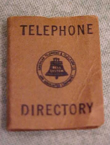 Dollhouse Telephone & Directory 1940-60's Black Dial