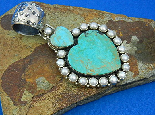 Dan Dodson Sterling Silver Kingman Turquoise Hearts