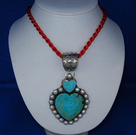 Dan Dodson  Sterling Silver Kingman Turquoise Hearts