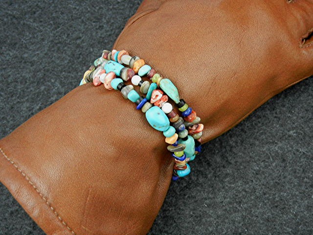 Navajo Turquoise Lapis Gaspeite Spiny Oyster Coil Brace