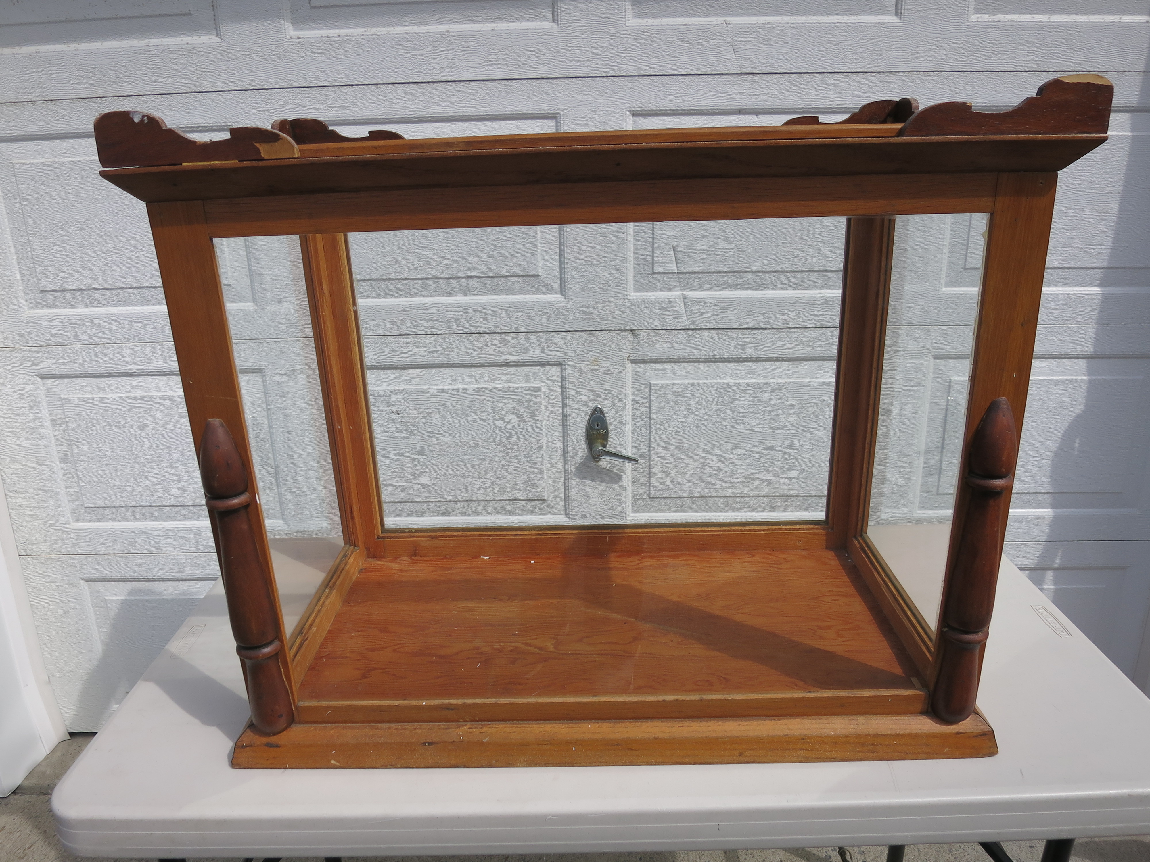 Display Case Antique wooden framed glass counter top display