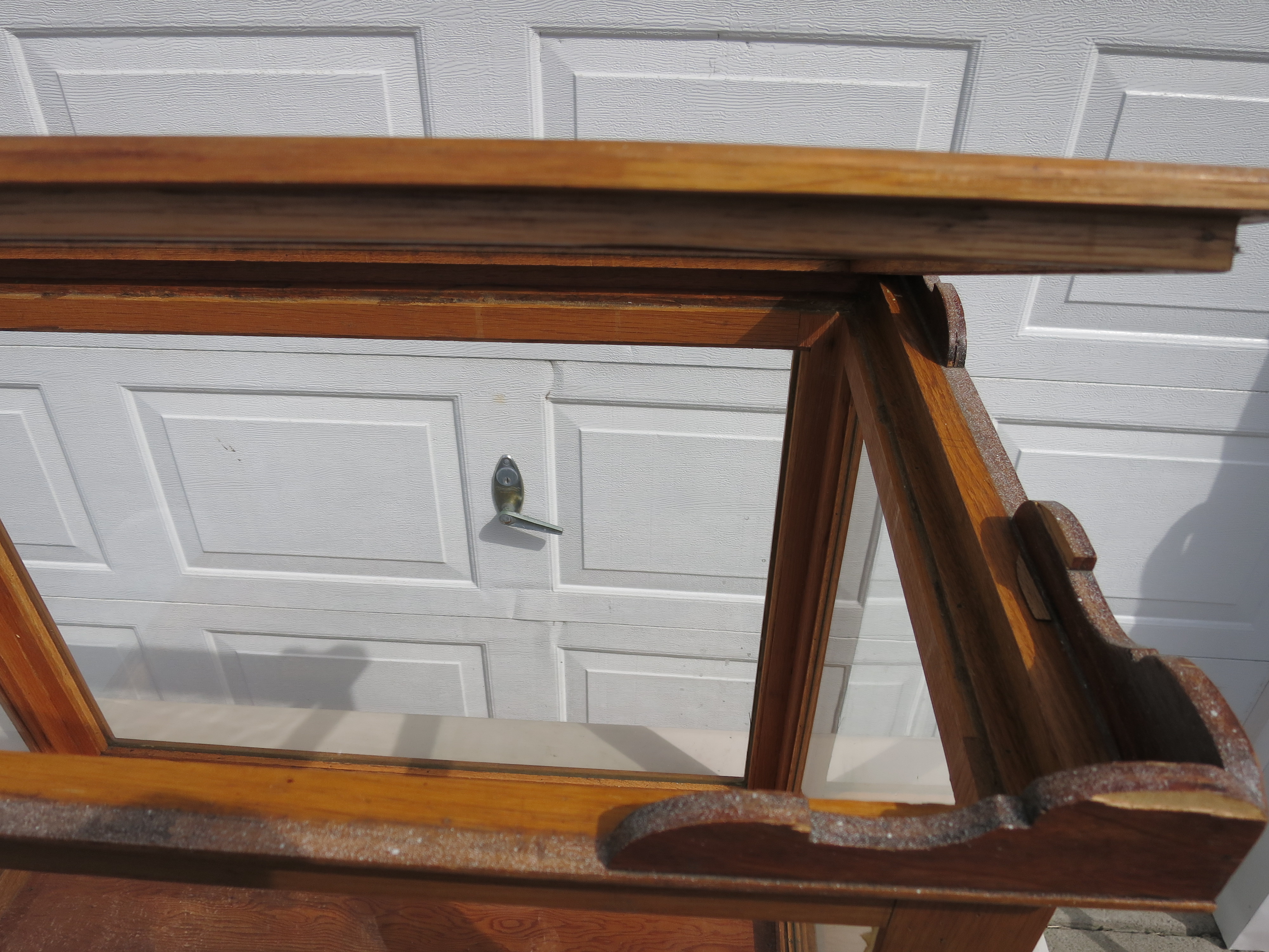 Display Case Antique wooden framed glass counter top display
