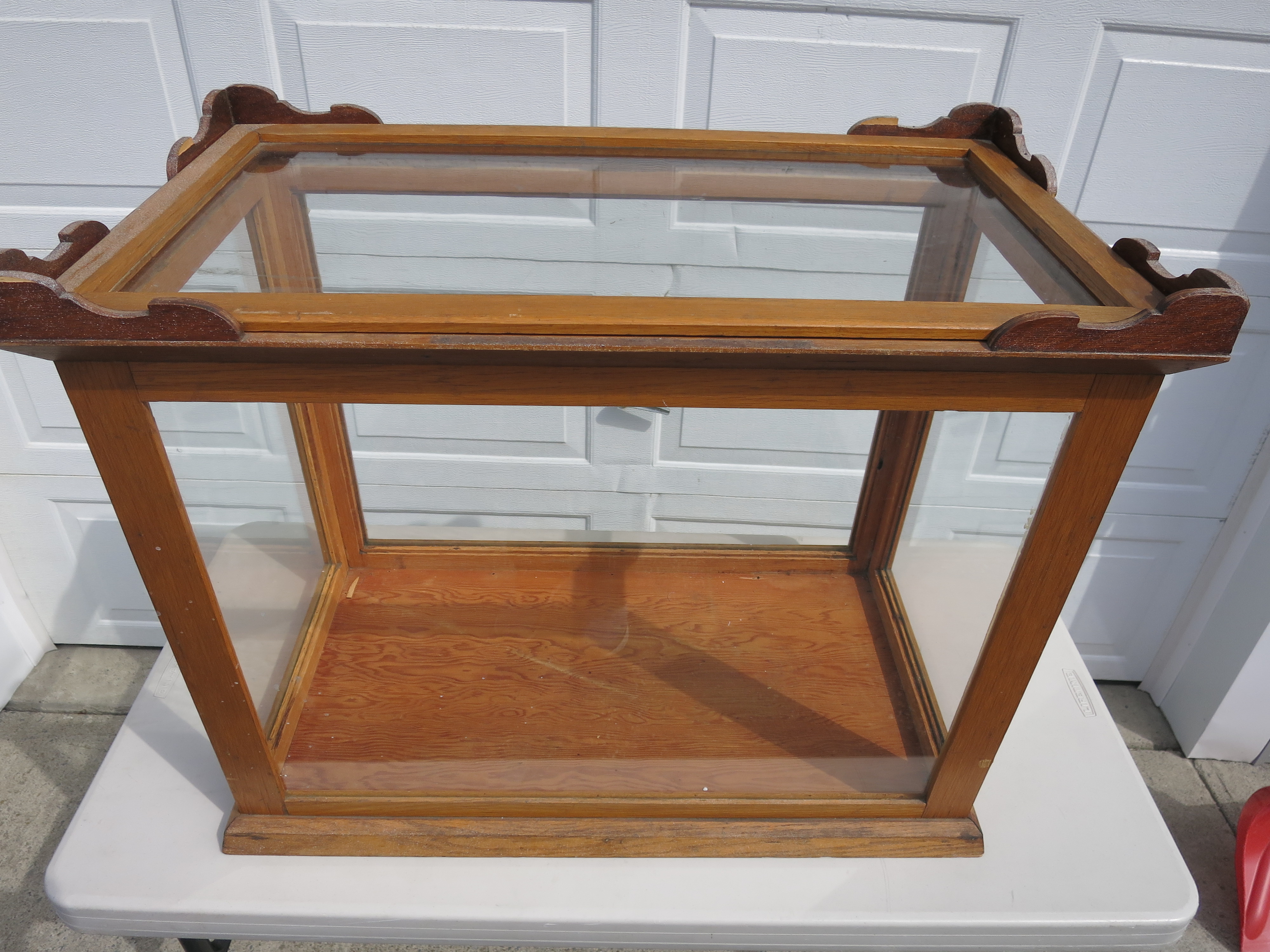 Display Case Antique wooden framed glass counter top display