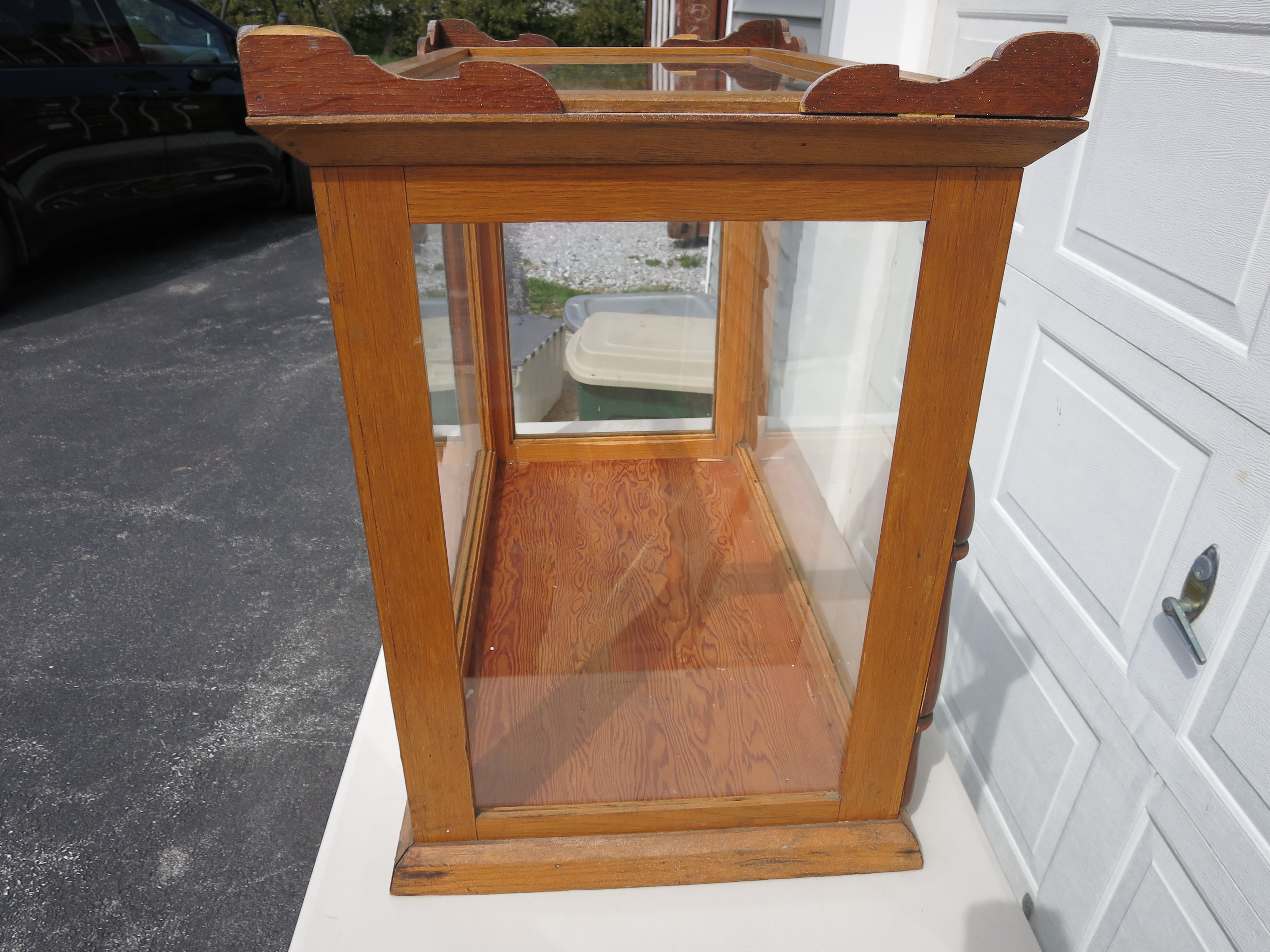 Display Case Antique wooden framed glass counter top display