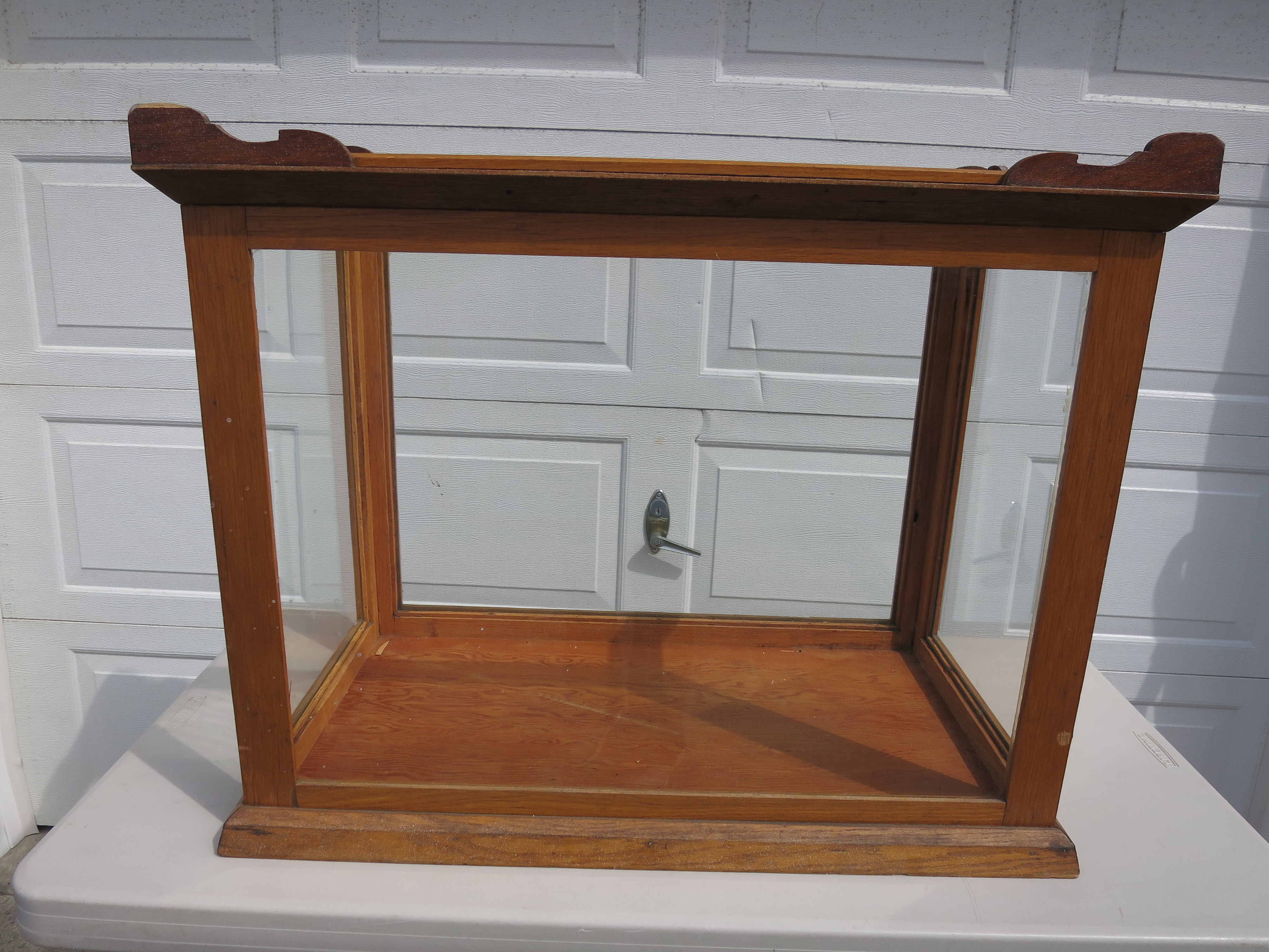 Display Case Antique wooden framed glass counter top display