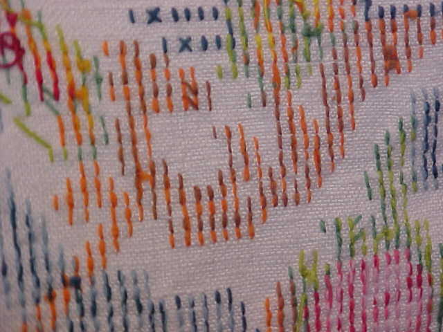 Table Topper Floral Embroidered Linen Fancy