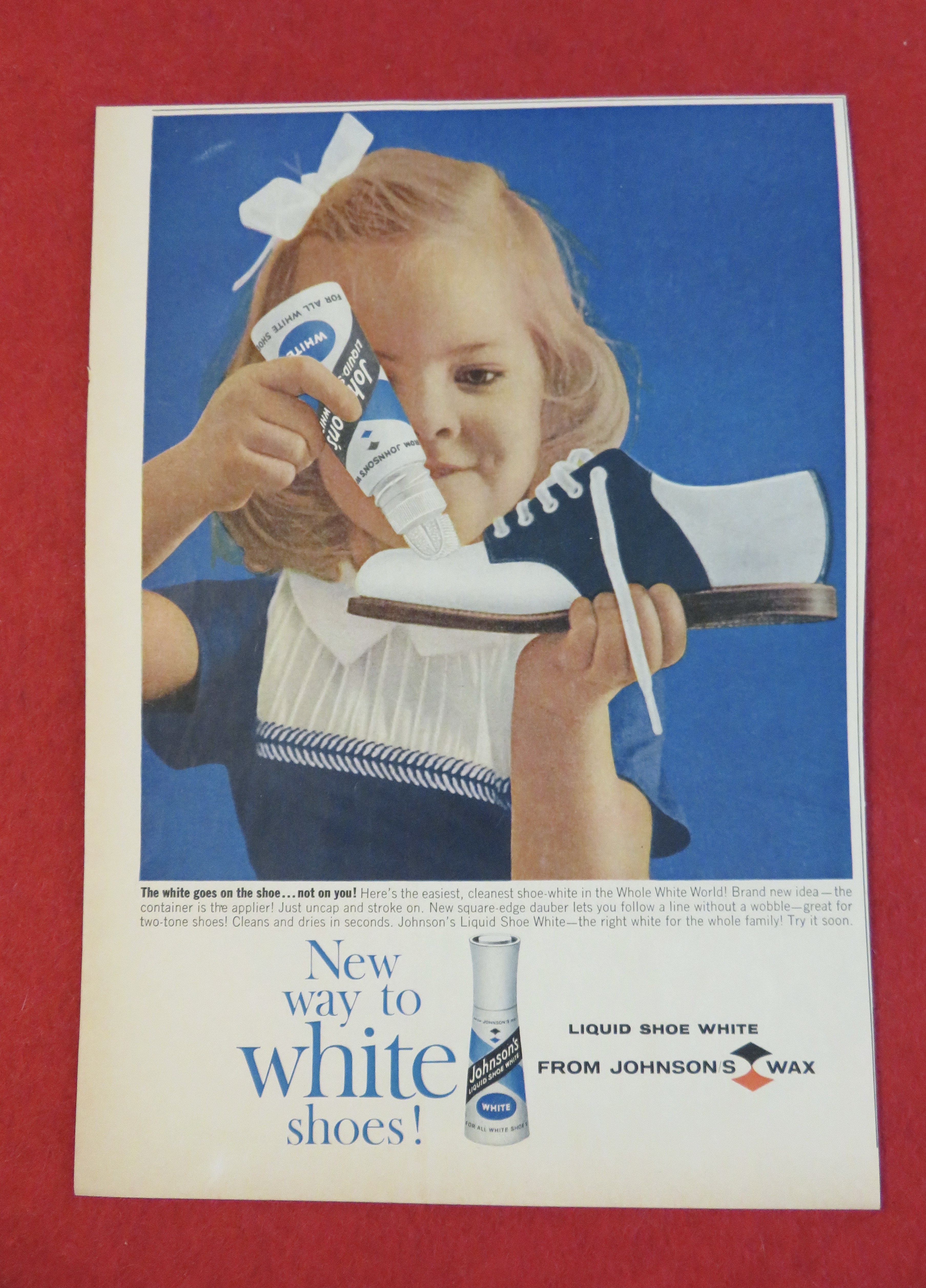 1962 Johnson's White with Little Girl Polishing Shoe