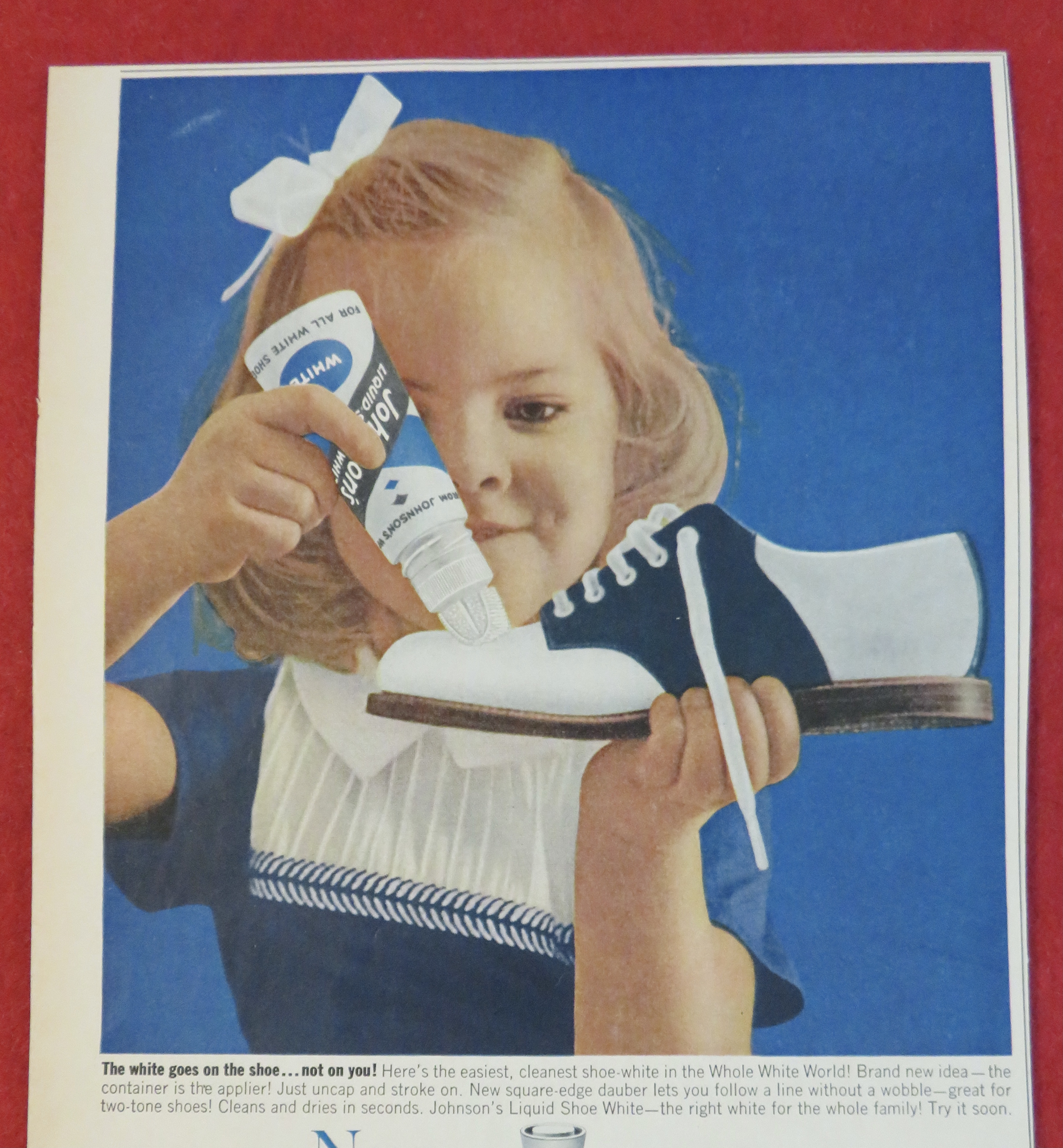 1962 Johnson's White with Little Girl Polishing Shoe