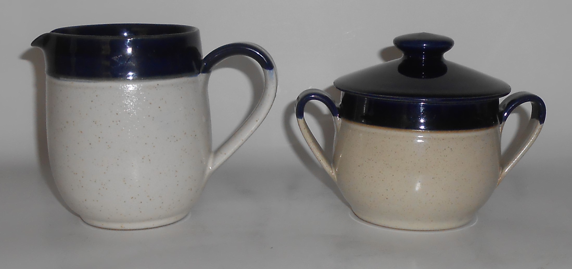Denby Pottery Stoneware Potpourri Blue Creamer & Sugar