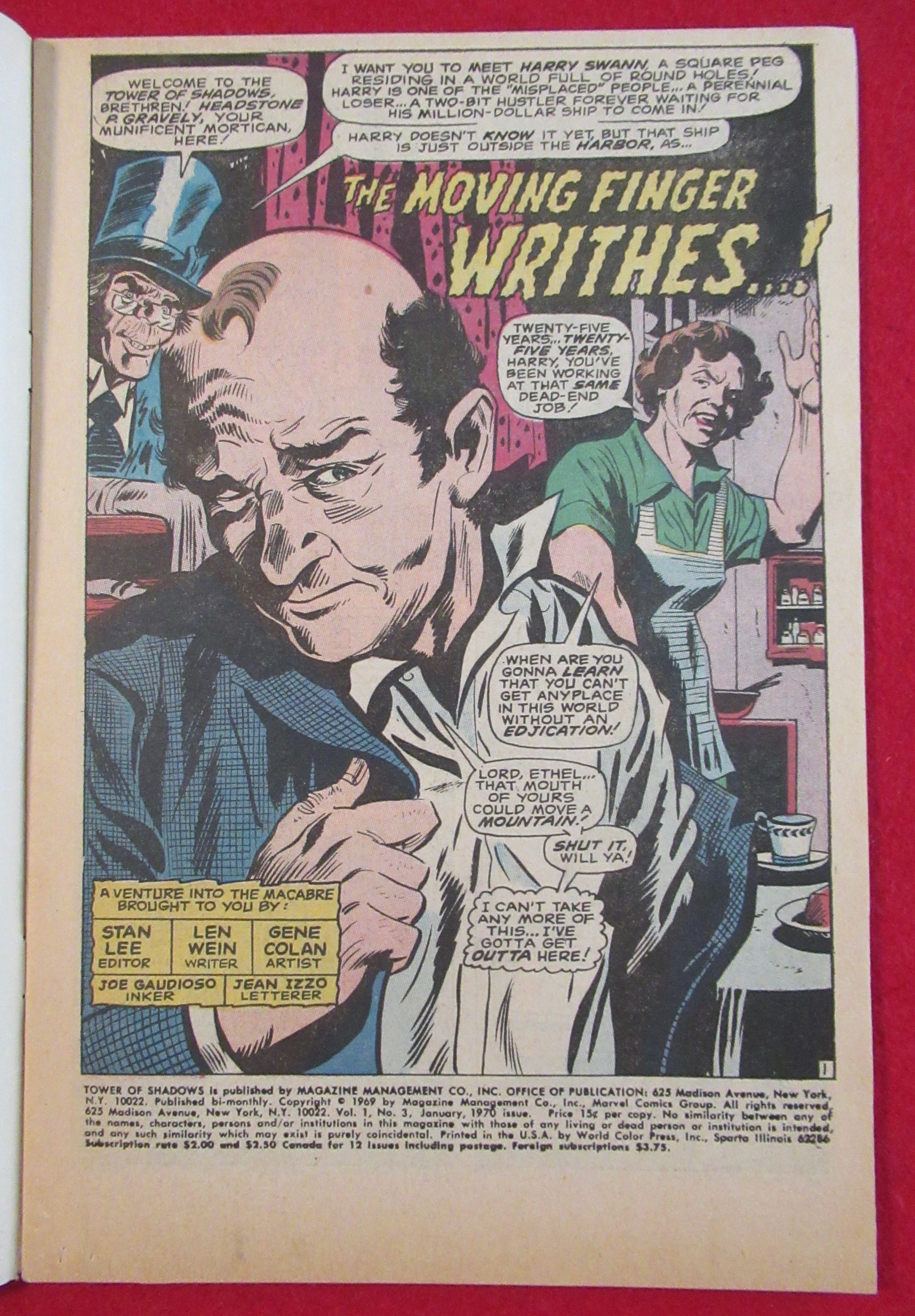 Tower Of Shadows Comic January 1970 Moving Finger