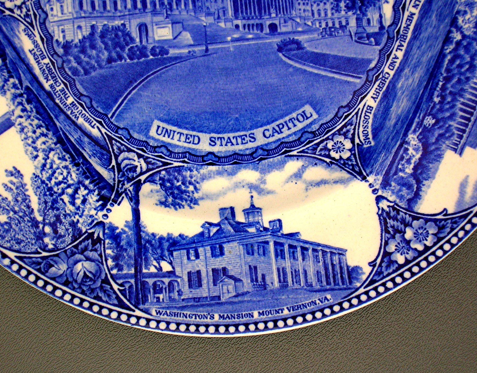 Flow Blue Staffordshire Souvenir Plate Washington, DC