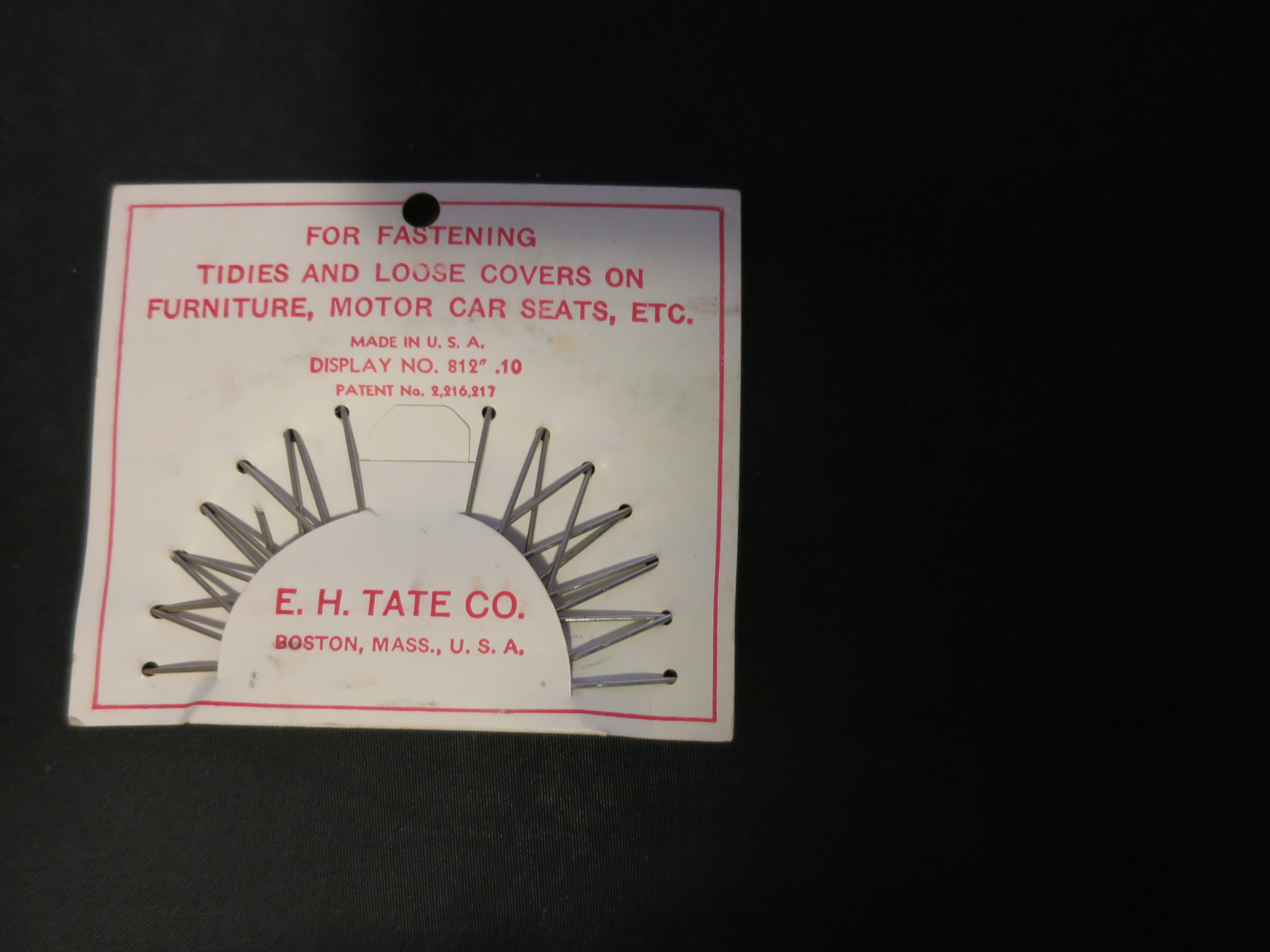 Bull Dog Tidy Pins to keep tidies smooth and straight