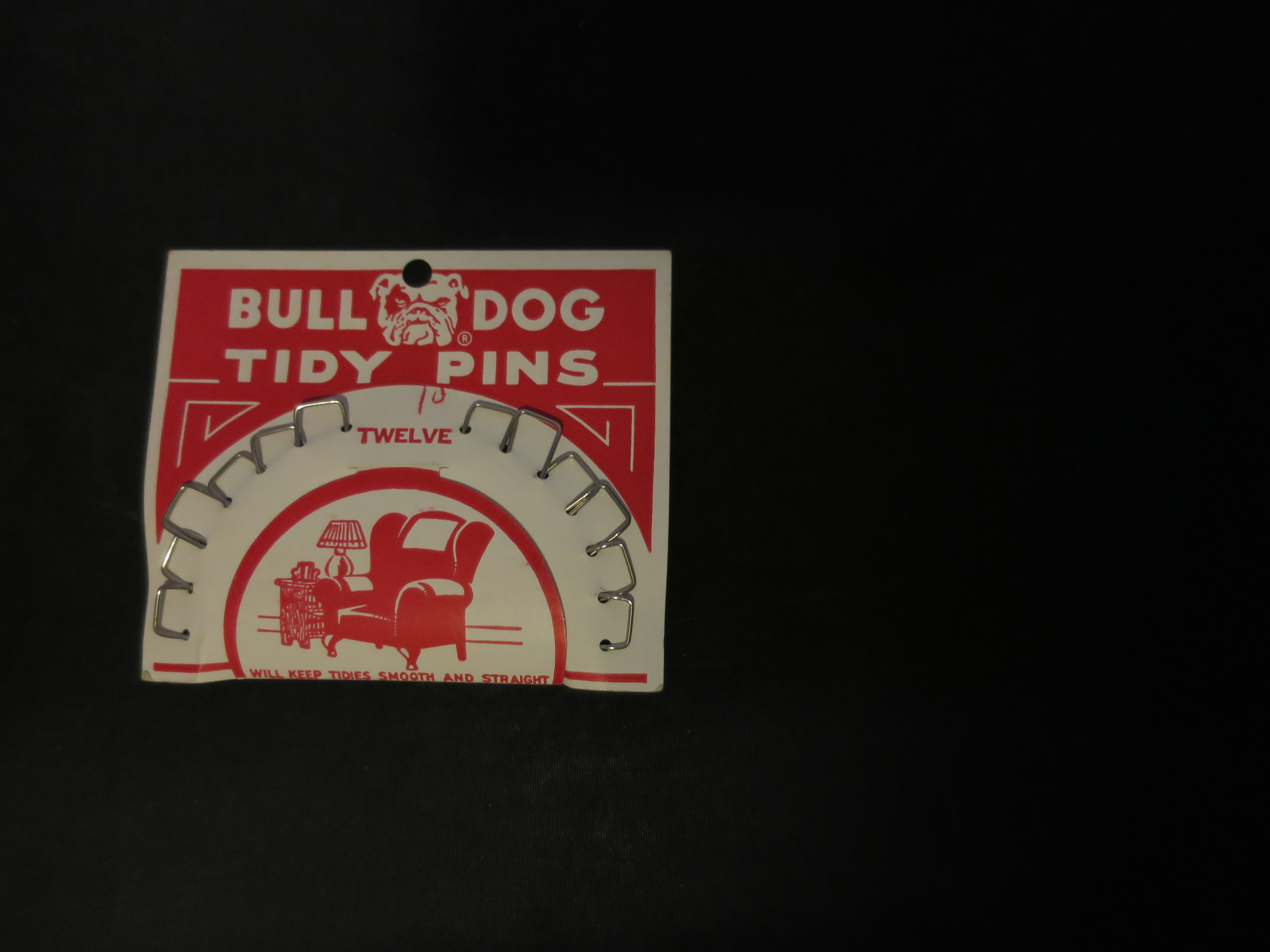 Bull Dog Tidy Pins to keep tidies smooth and straight