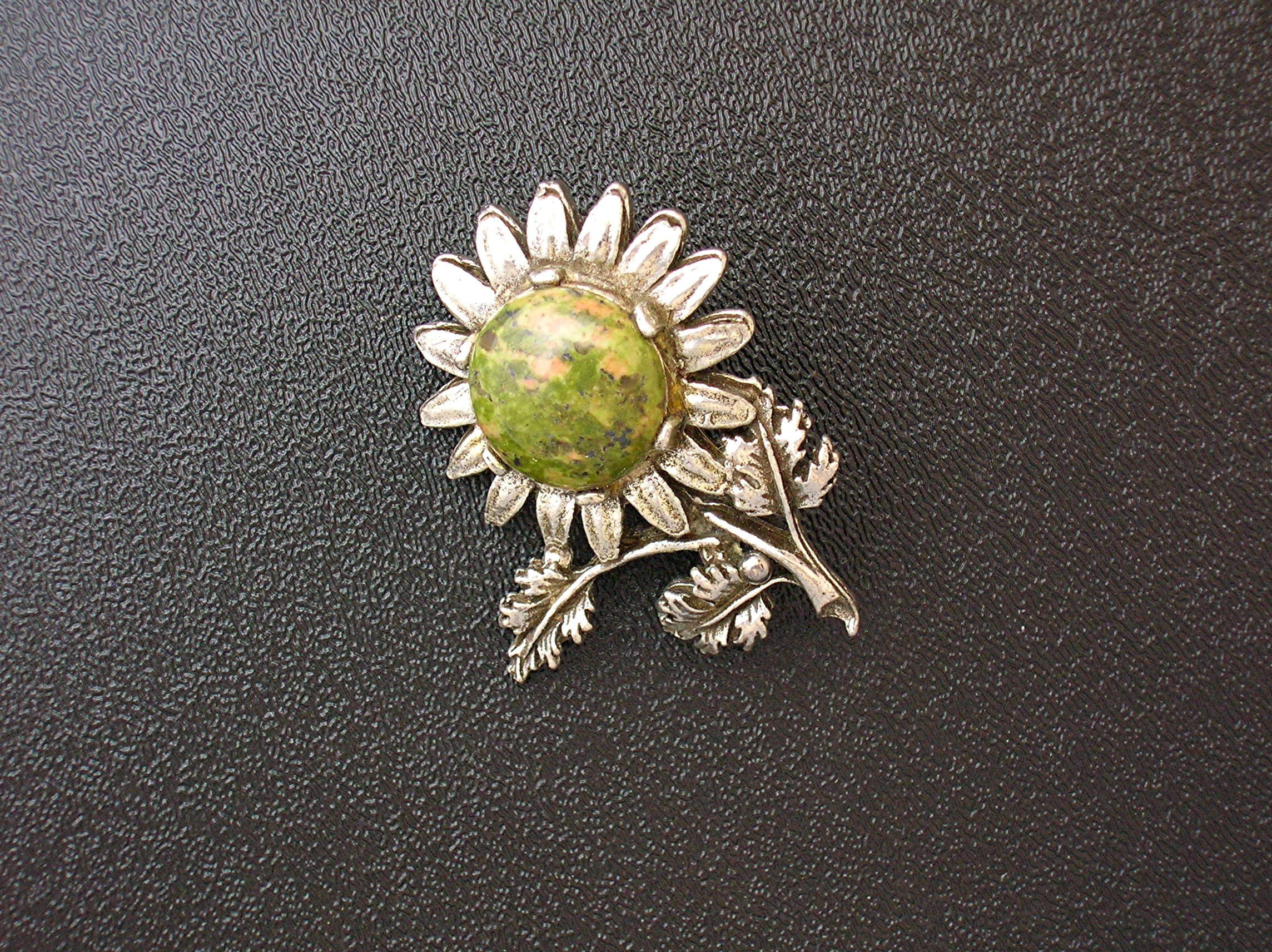 Old Silvertone Flower Pin Brooch