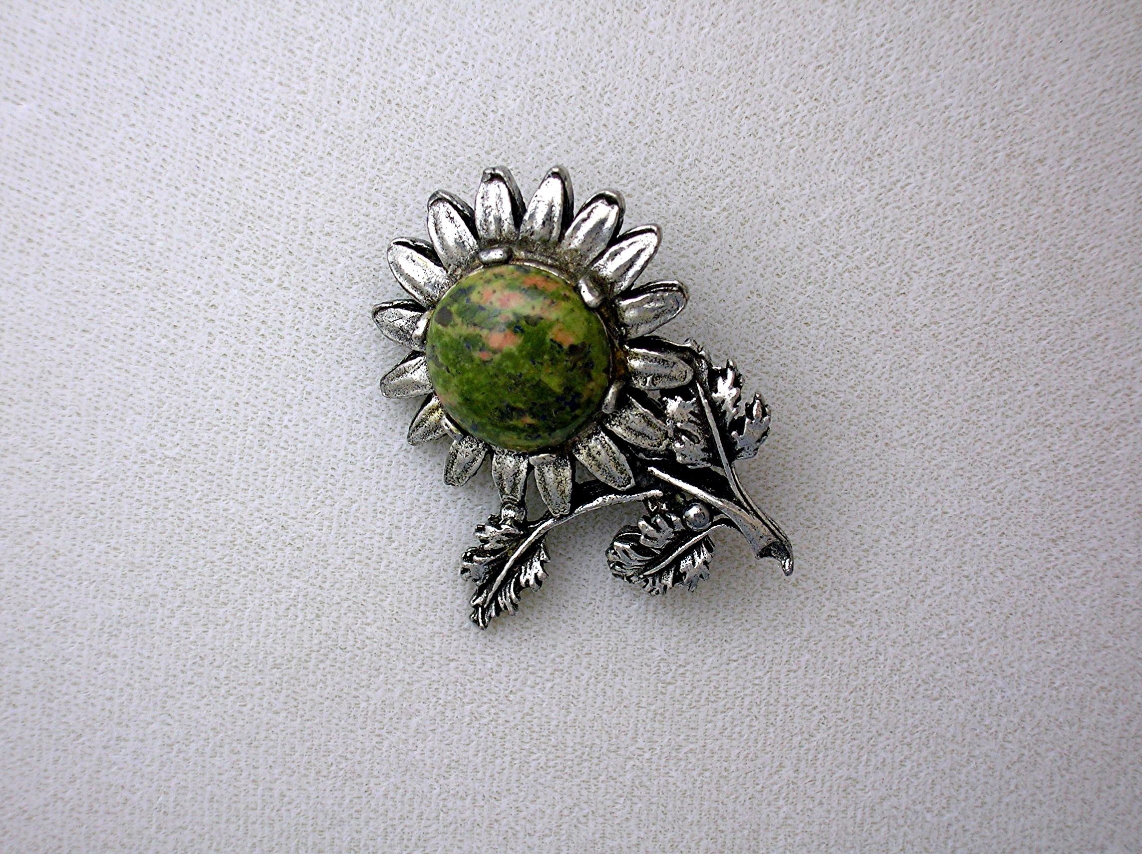 Old Silvertone Flower Pin Brooch