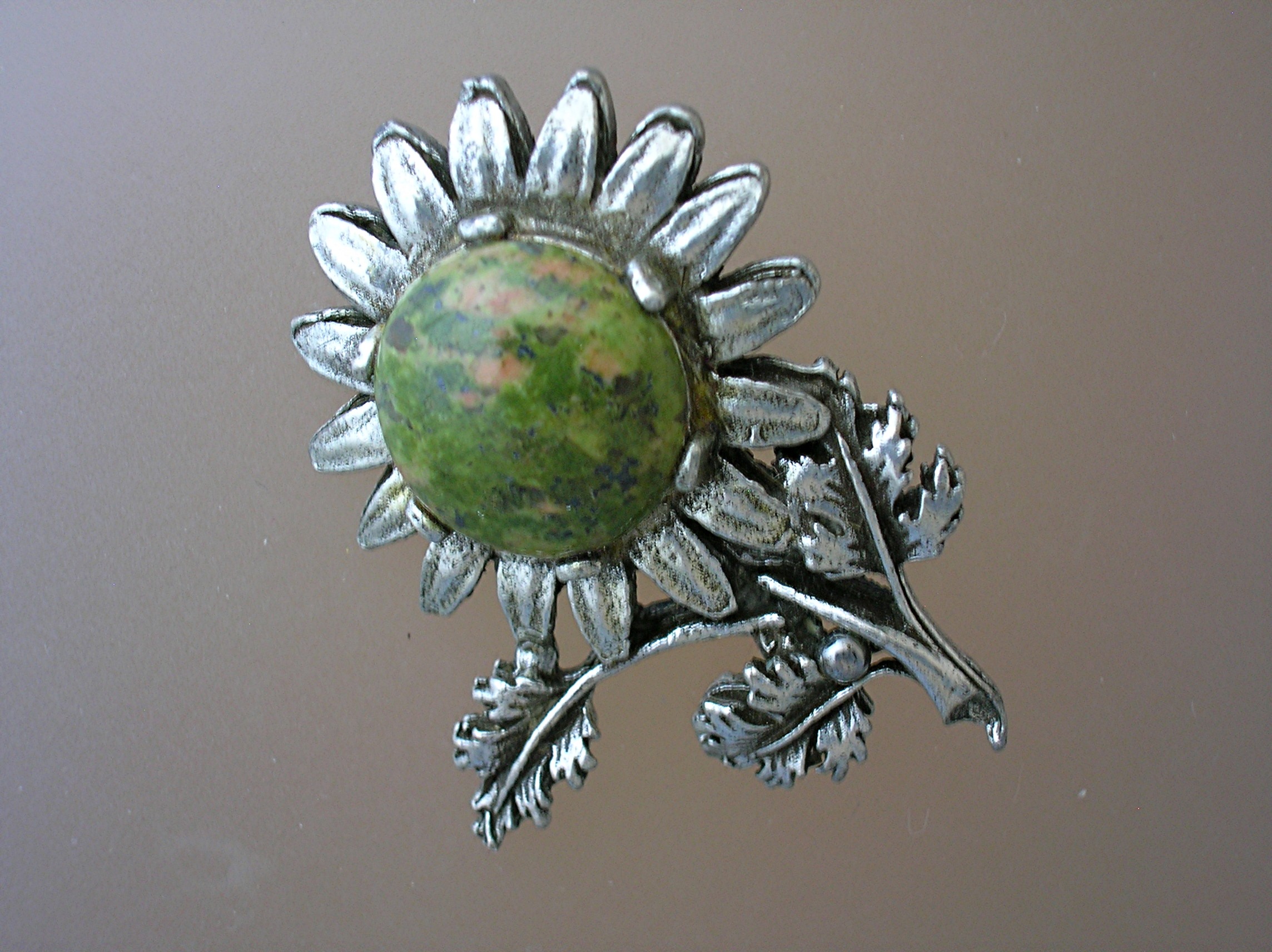 Old Silvertone Flower Pin Brooch