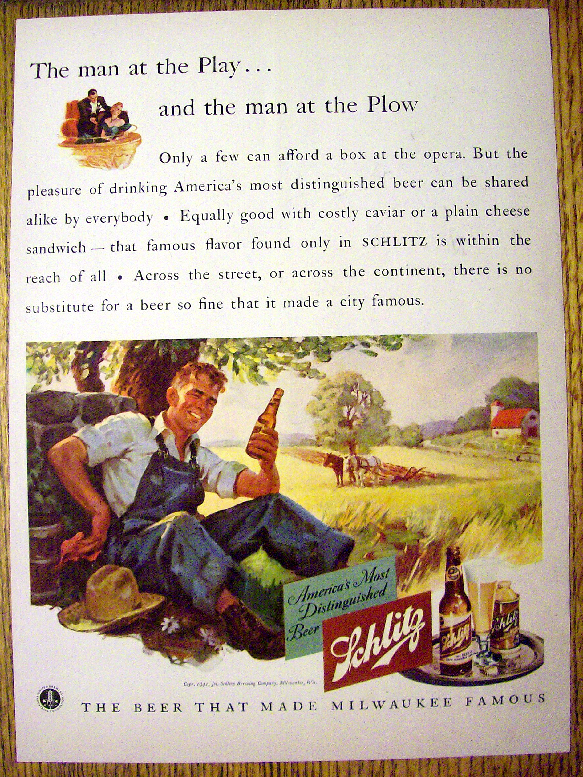 1941 Schlitz Beer