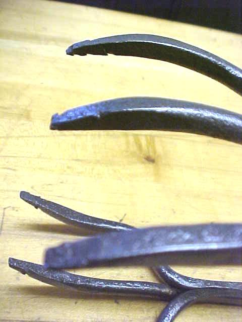 Beef Steak Tongs Hand Forged Iron 1800's
