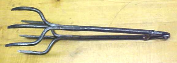 Beef Steak Tongs Hand Forged Iron 1800's