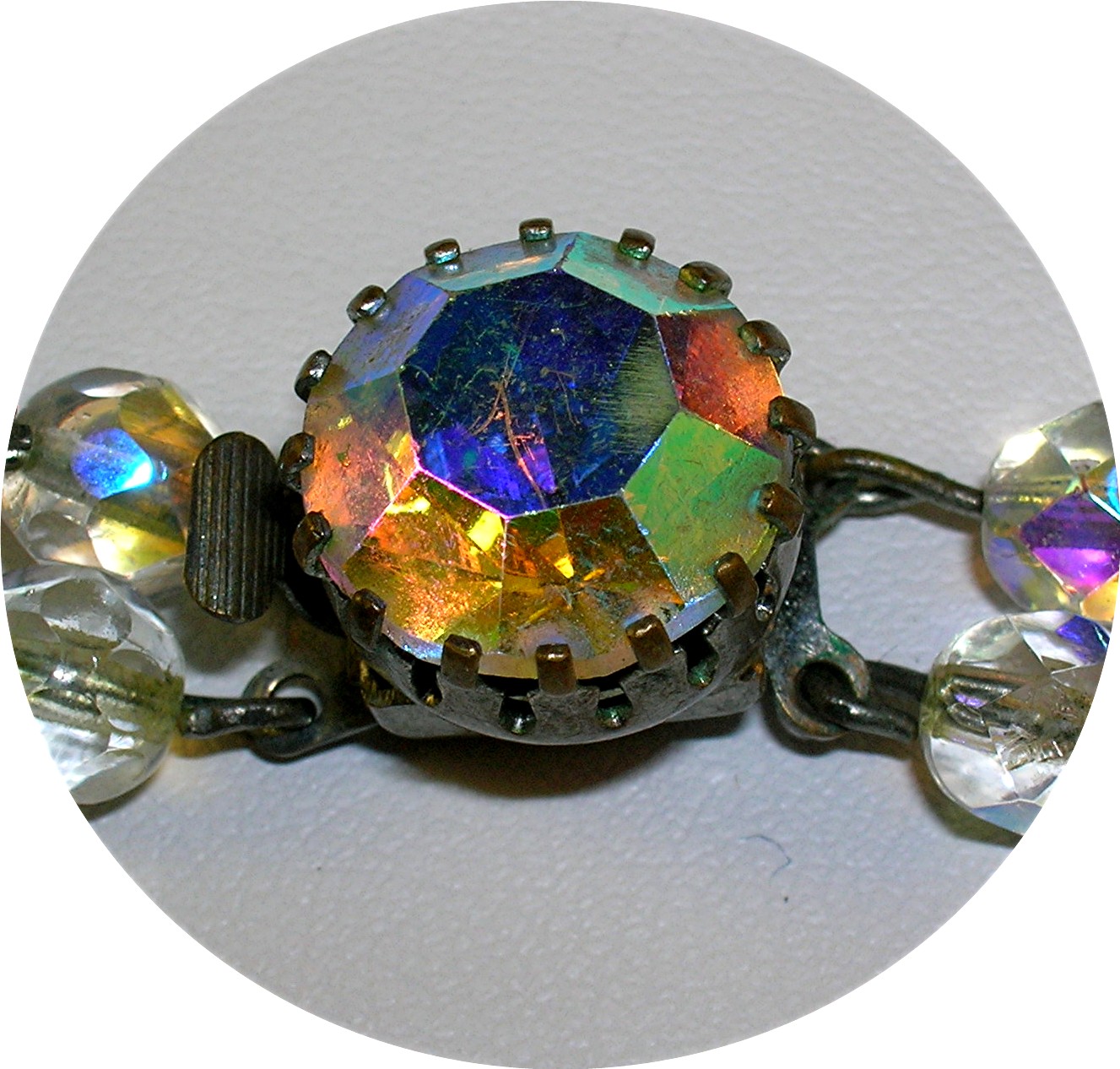 Bead Necklace, Crystal faceted 2 strand graduated,