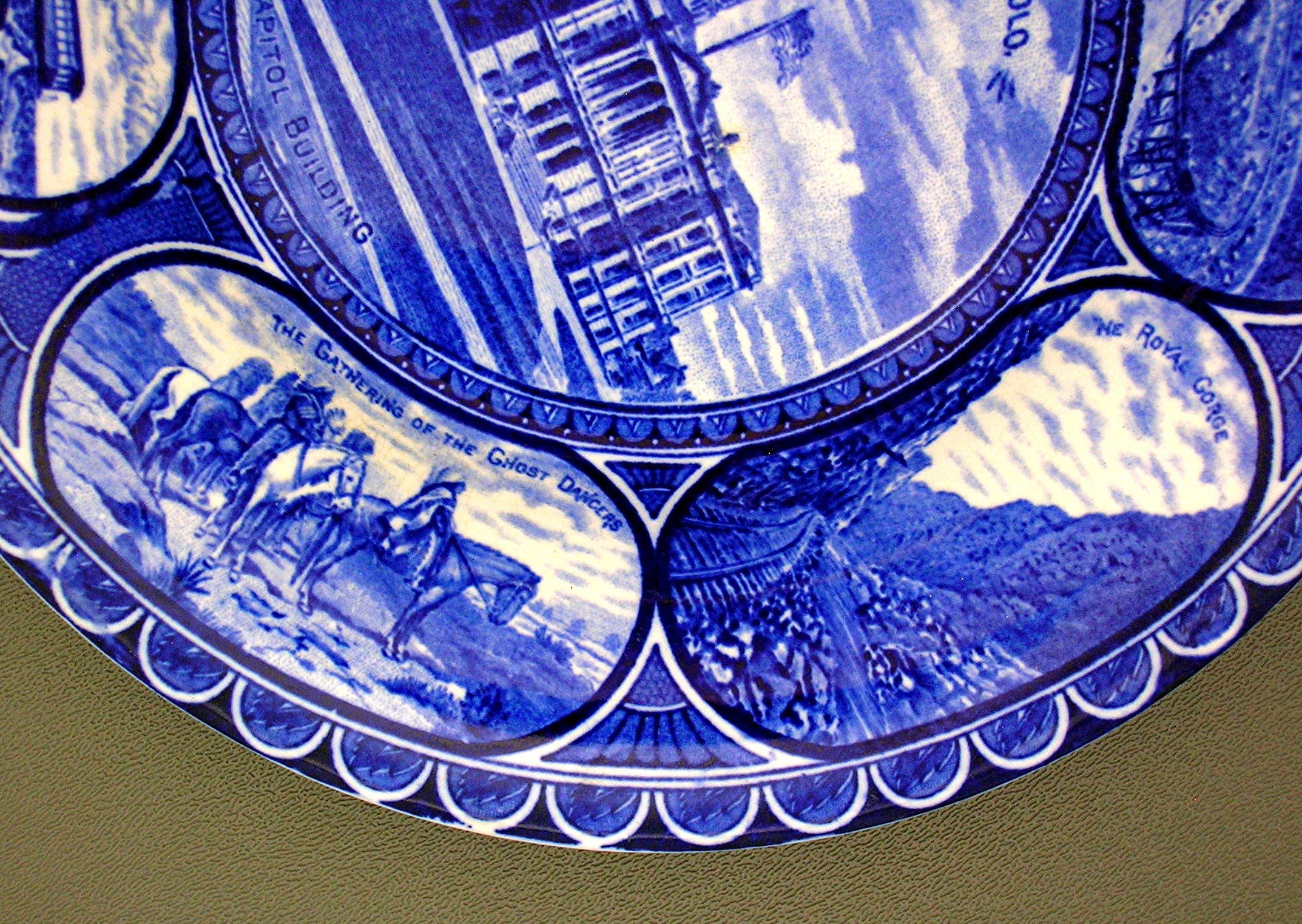 Flow Blue Staffordshire Souvenir Plate Denver, CO......