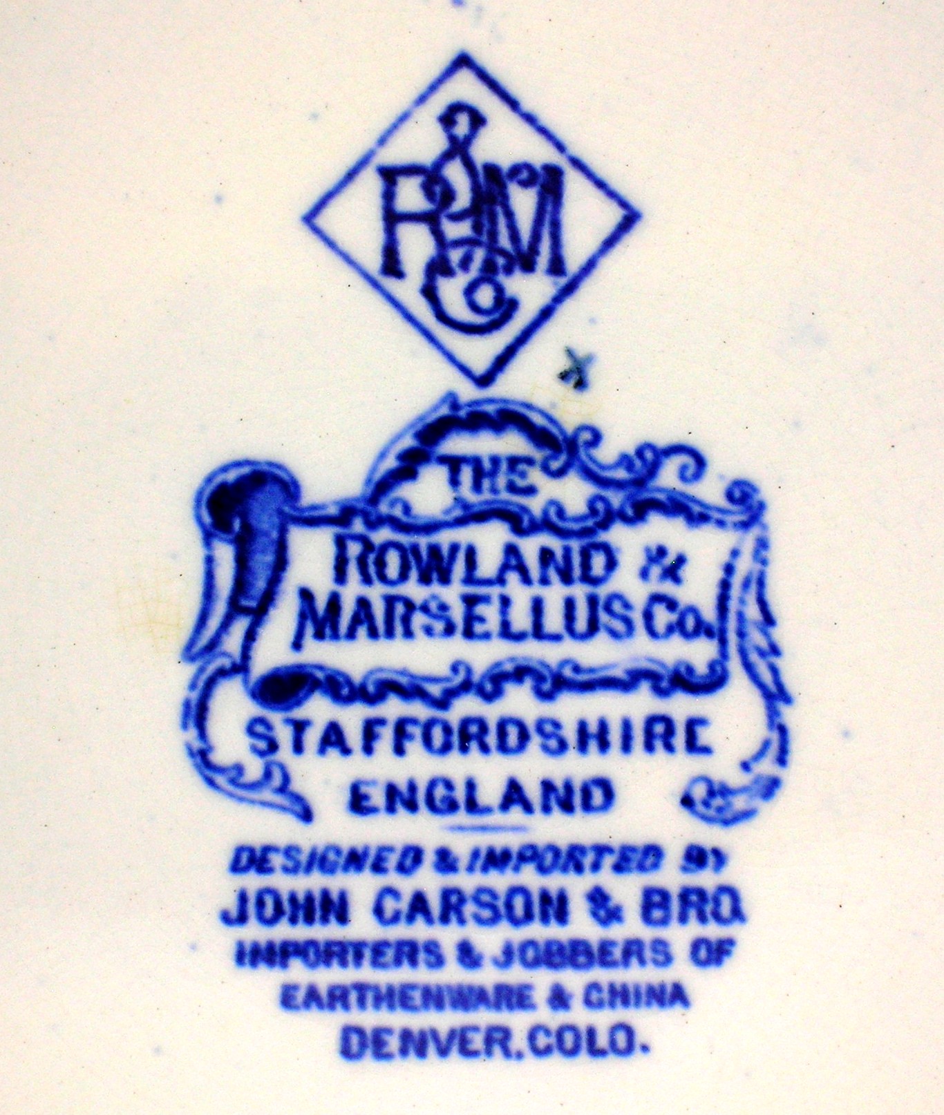 Flow Blue Staffordshire Souvenir Plate Denver, CO......
