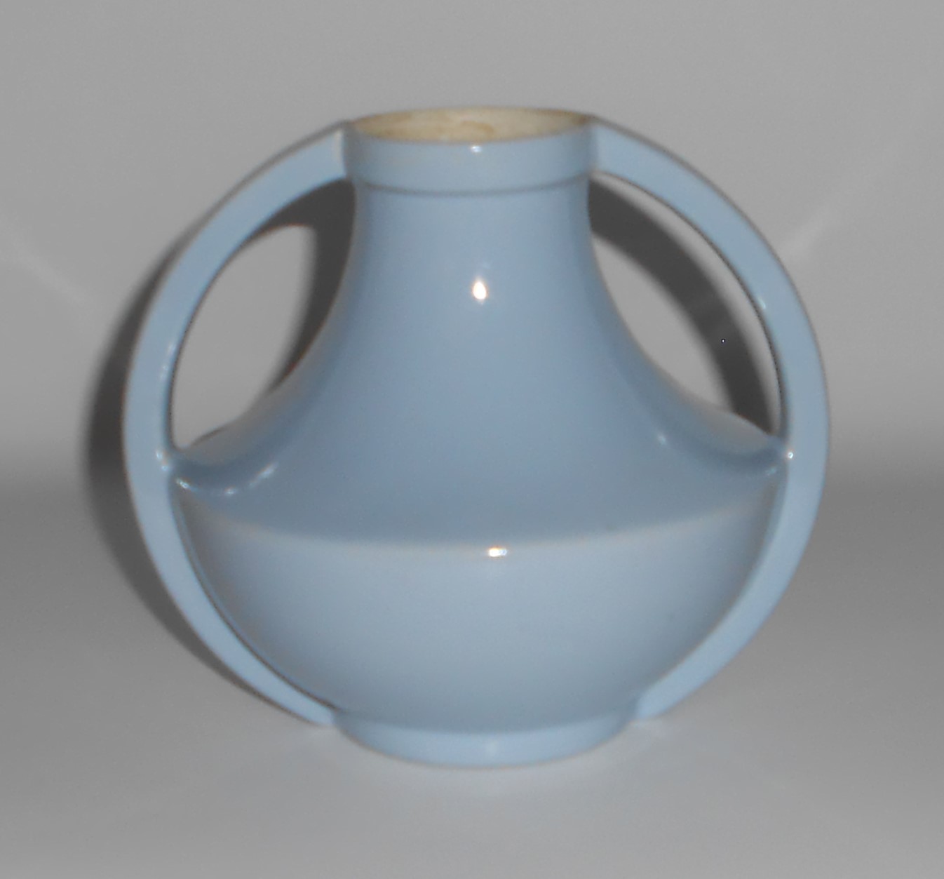Coors Pottery Small Golden Art Deco Lt Blue / White Vas