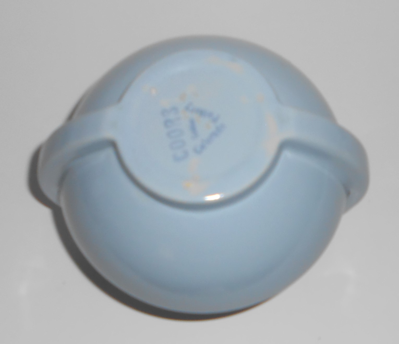 Coors Pottery Small Golden Art Deco Lt Blue / White Vas