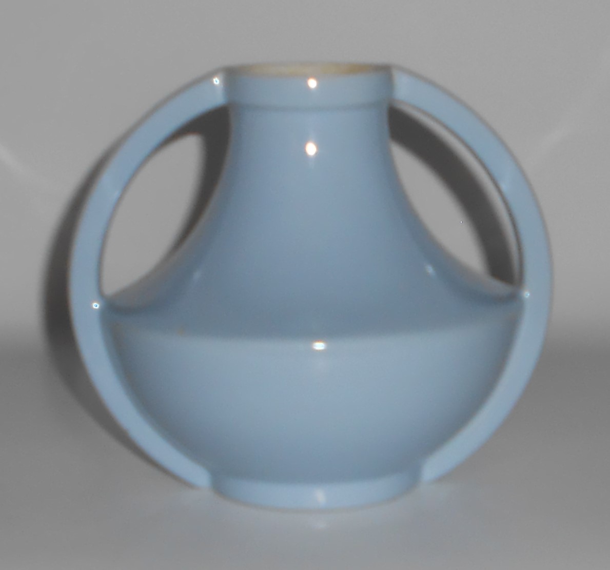 Coors Pottery Small Golden Art Deco Lt Blue / White Vas