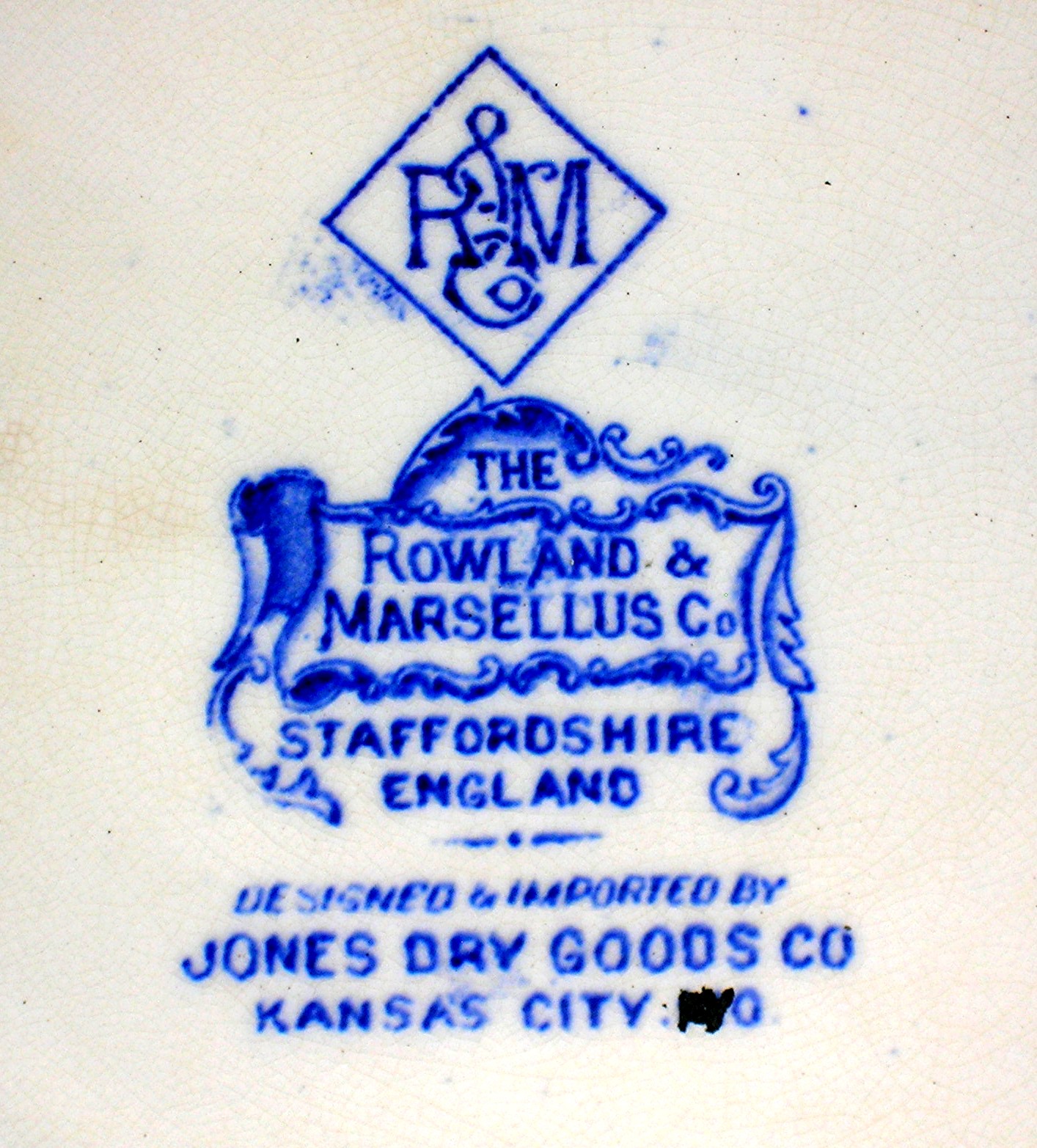 Flow Blue Staffordshire Souvenir Plate Kansas City