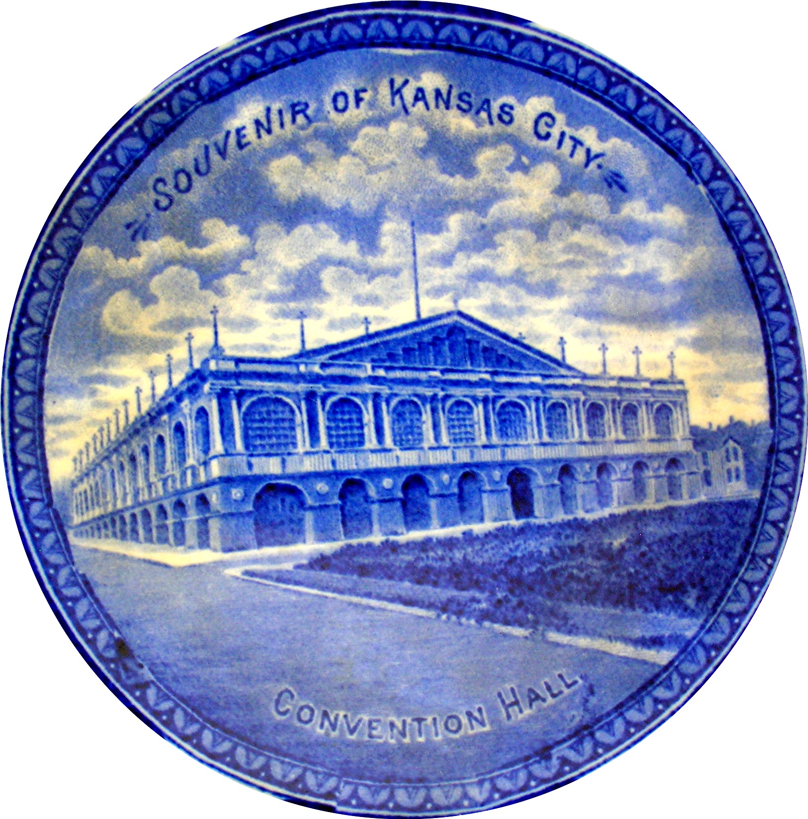 Flow Blue Staffordshire Souvenir Plate Kansas City