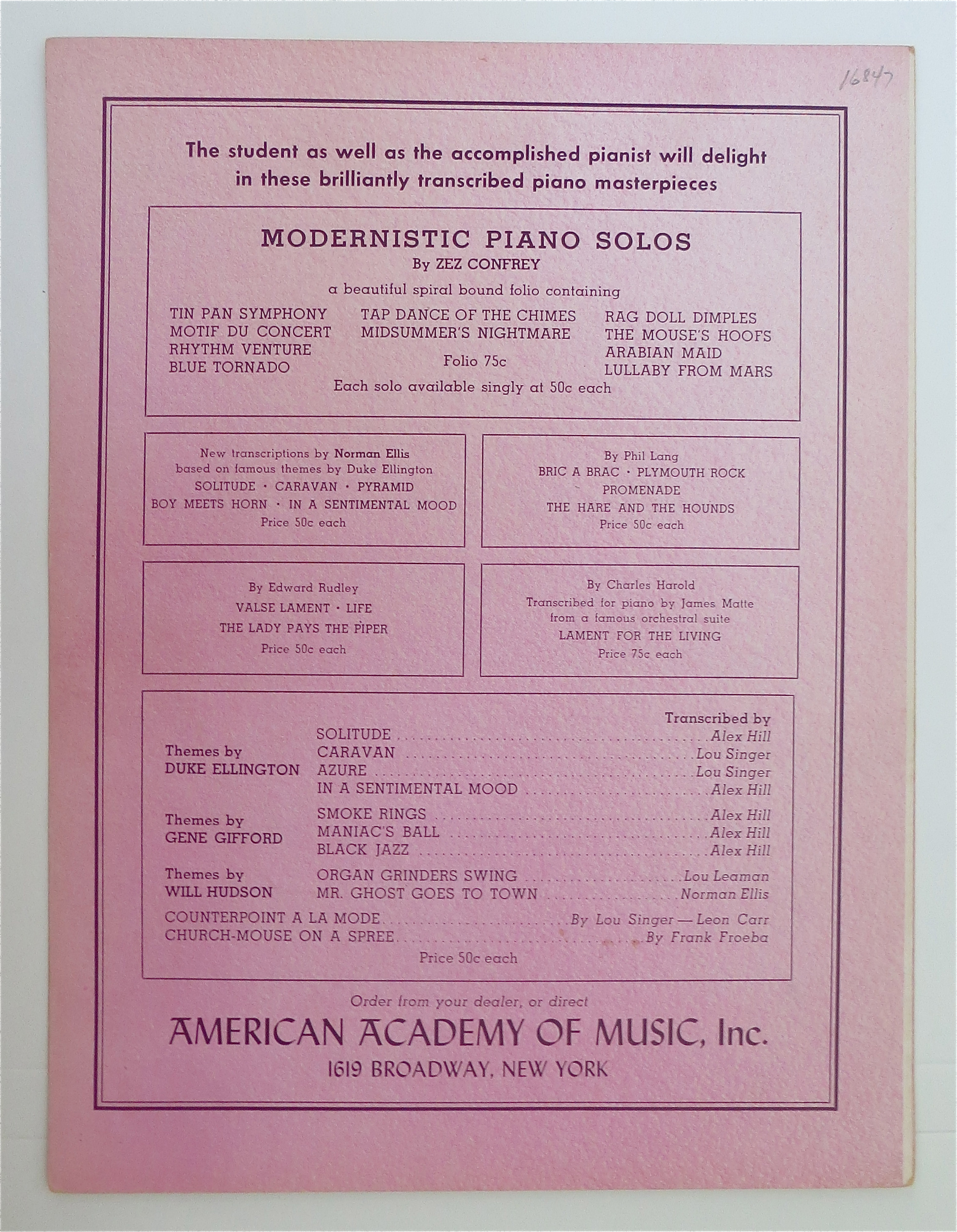 Sheet Music For 1935 In A Sentimental Mood
